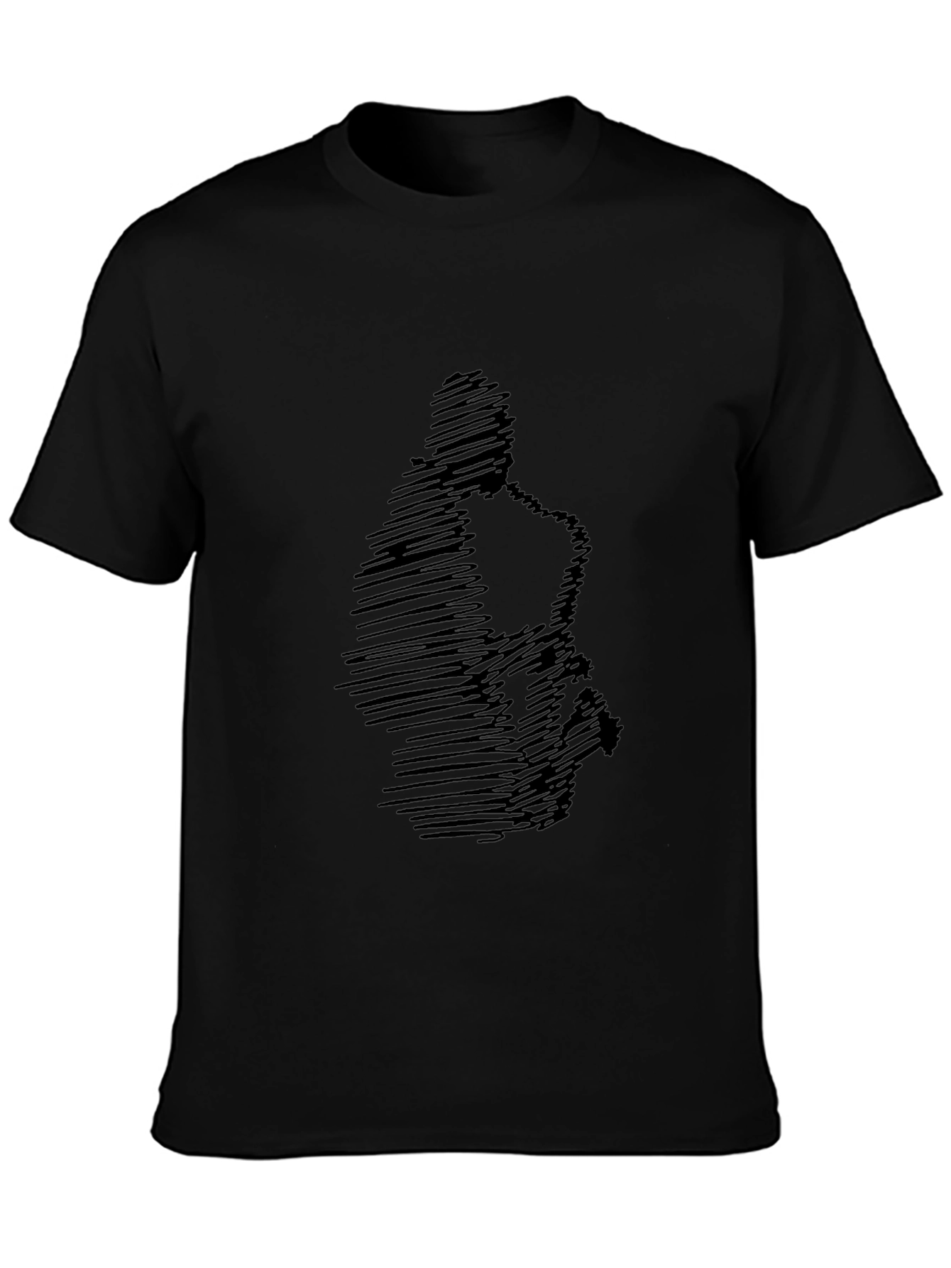 Saxophone Scribble Graphic Black T-Shirt