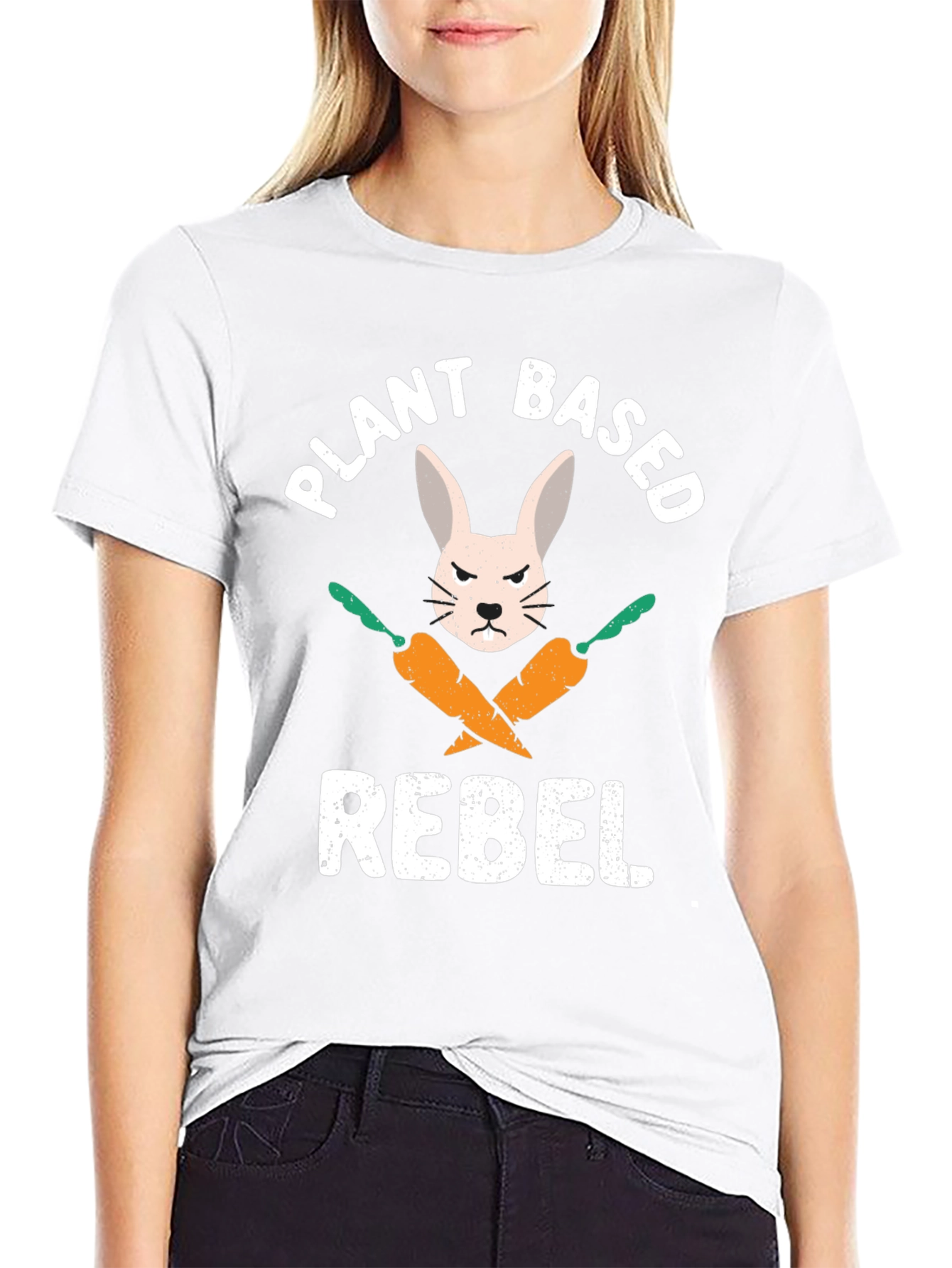 Plant Based Rebel T-Shirt - Vegan Bunny Carrot Tee