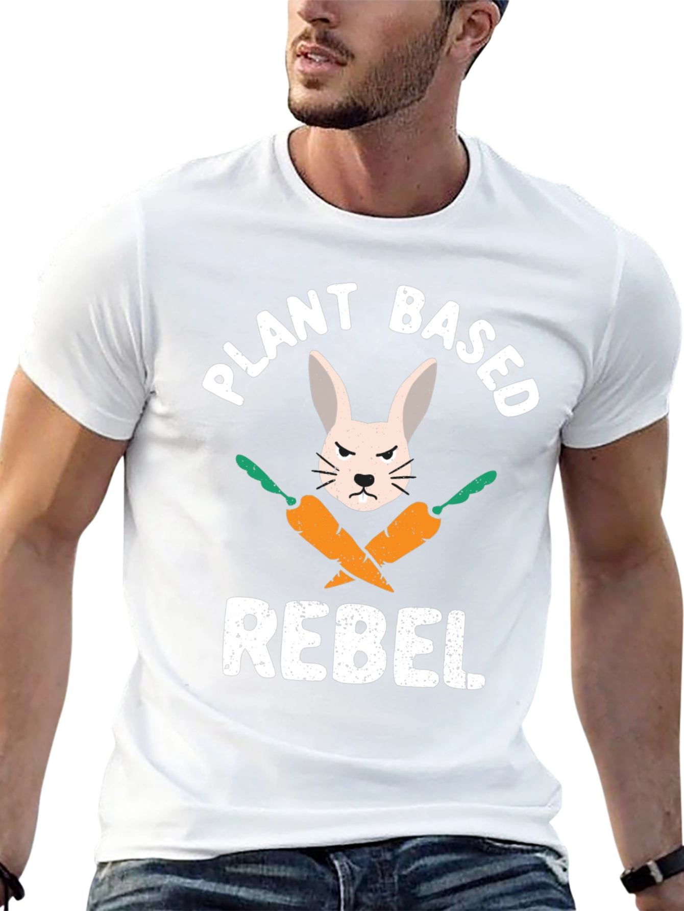 Plant Based Rebel T-Shirt - Vegan Bunny Carrot Tee