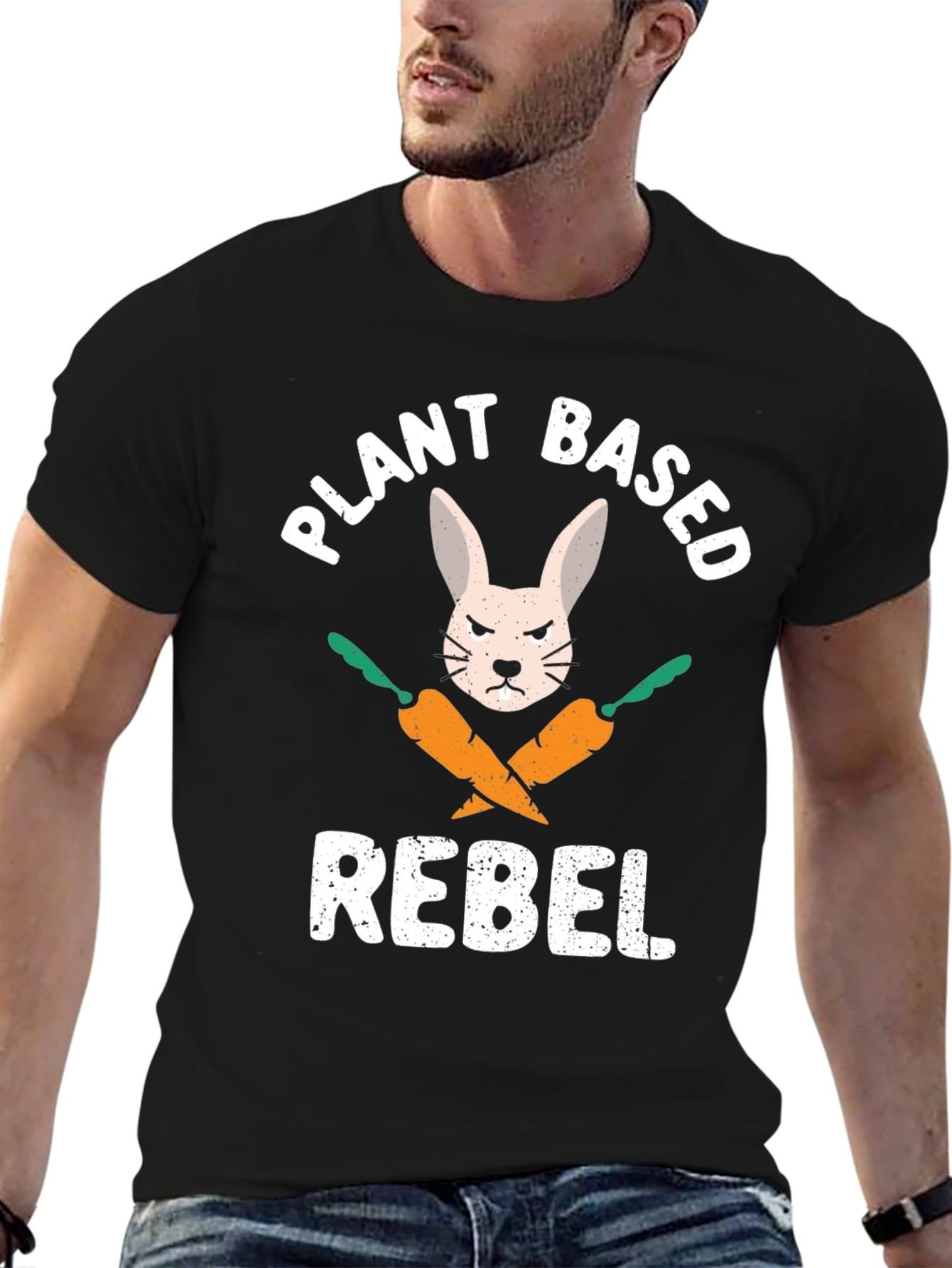 Plant Based Rebel T-Shirt - Vegan Bunny Carrot Tee