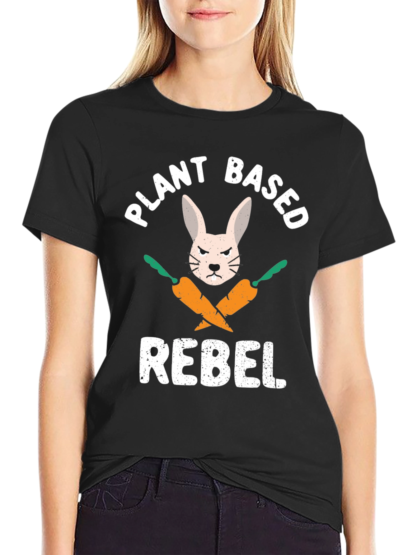 Plant Based Rebel T-Shirt - Vegan Bunny Carrot Tee