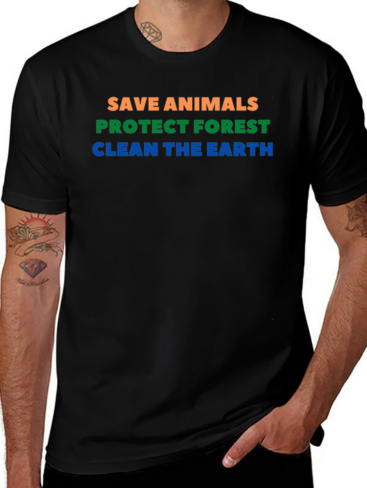 Eco-Friendly T-Shirt - Save Animals Protect Forests Clean Earth