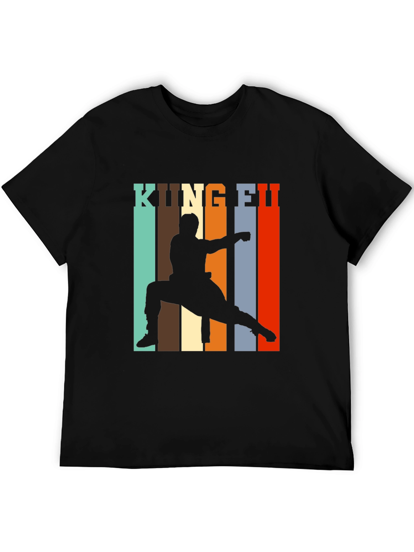 Kung Fu Silhouette Graphic Print Tee