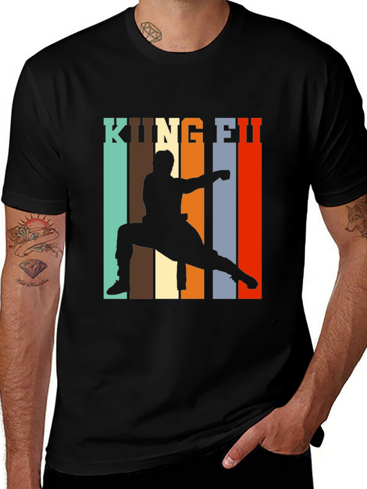 Kung Fu Silhouette Graphic Print Tee
