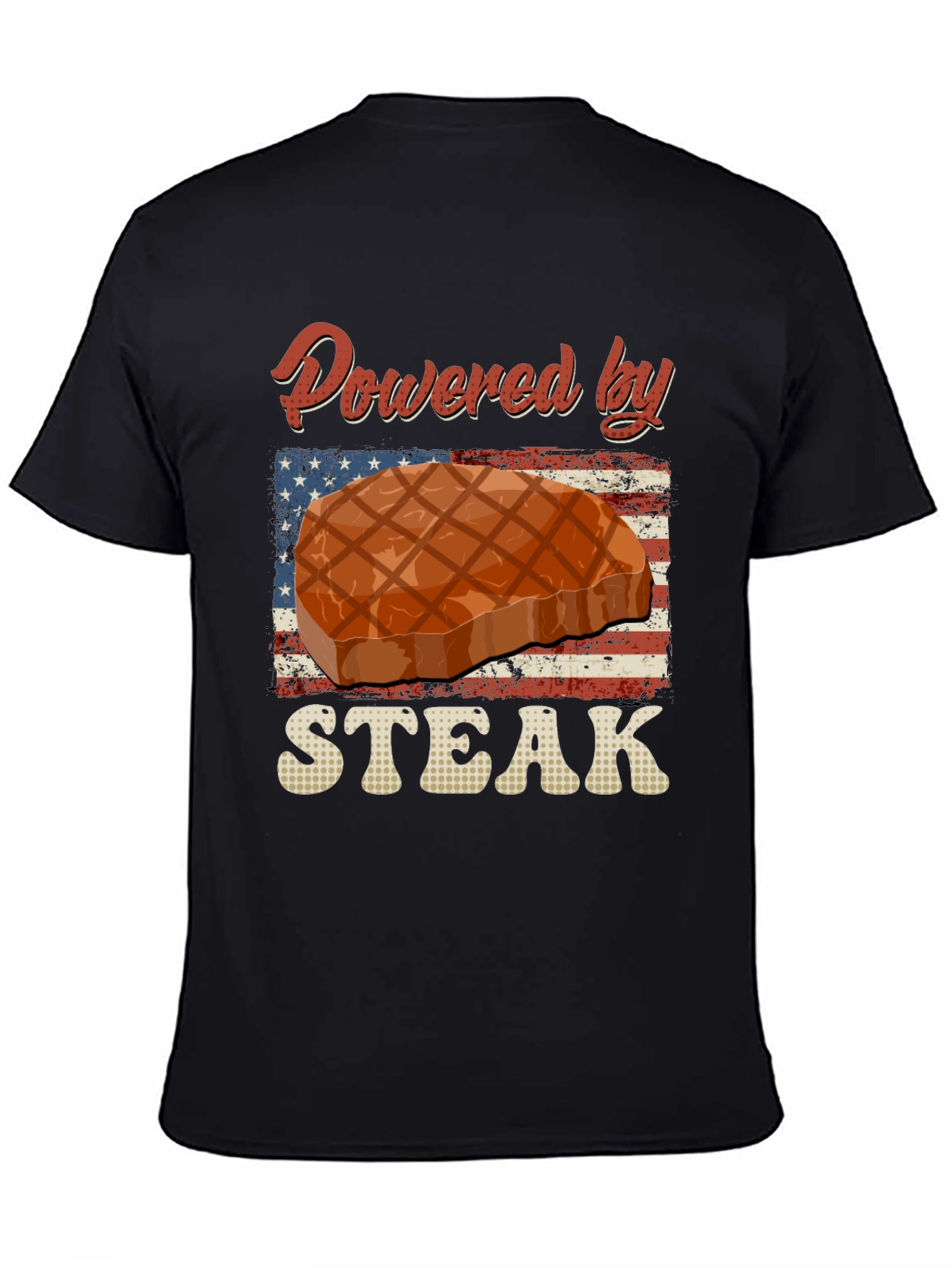 Powered By Steak Graphic T-Shirt