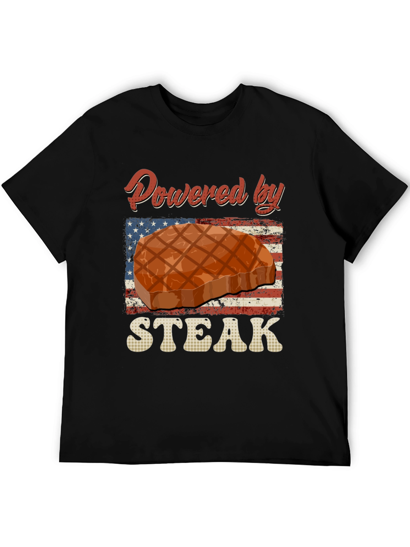 Powered By Steak Graphic T-Shirt