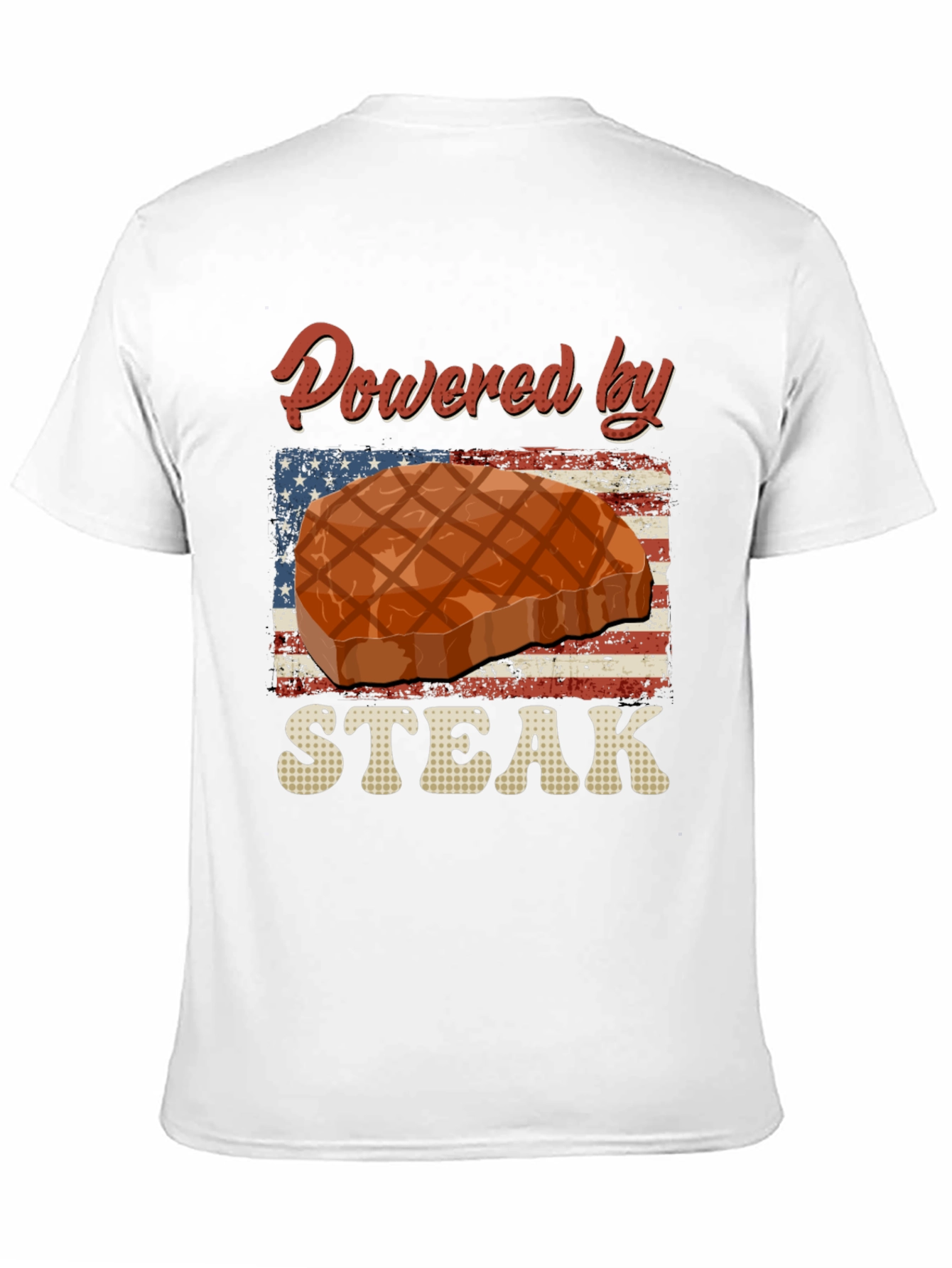 Powered By Steak Graphic T-Shirt