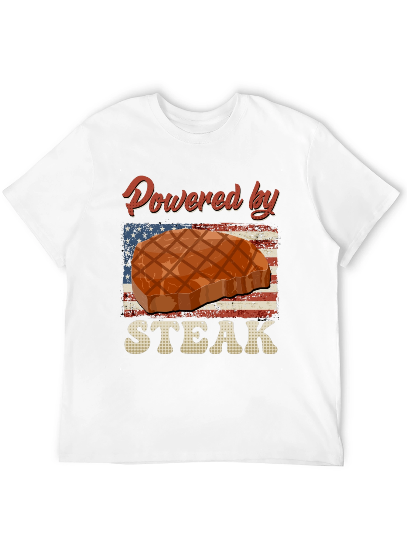Powered By Steak Graphic T-Shirt