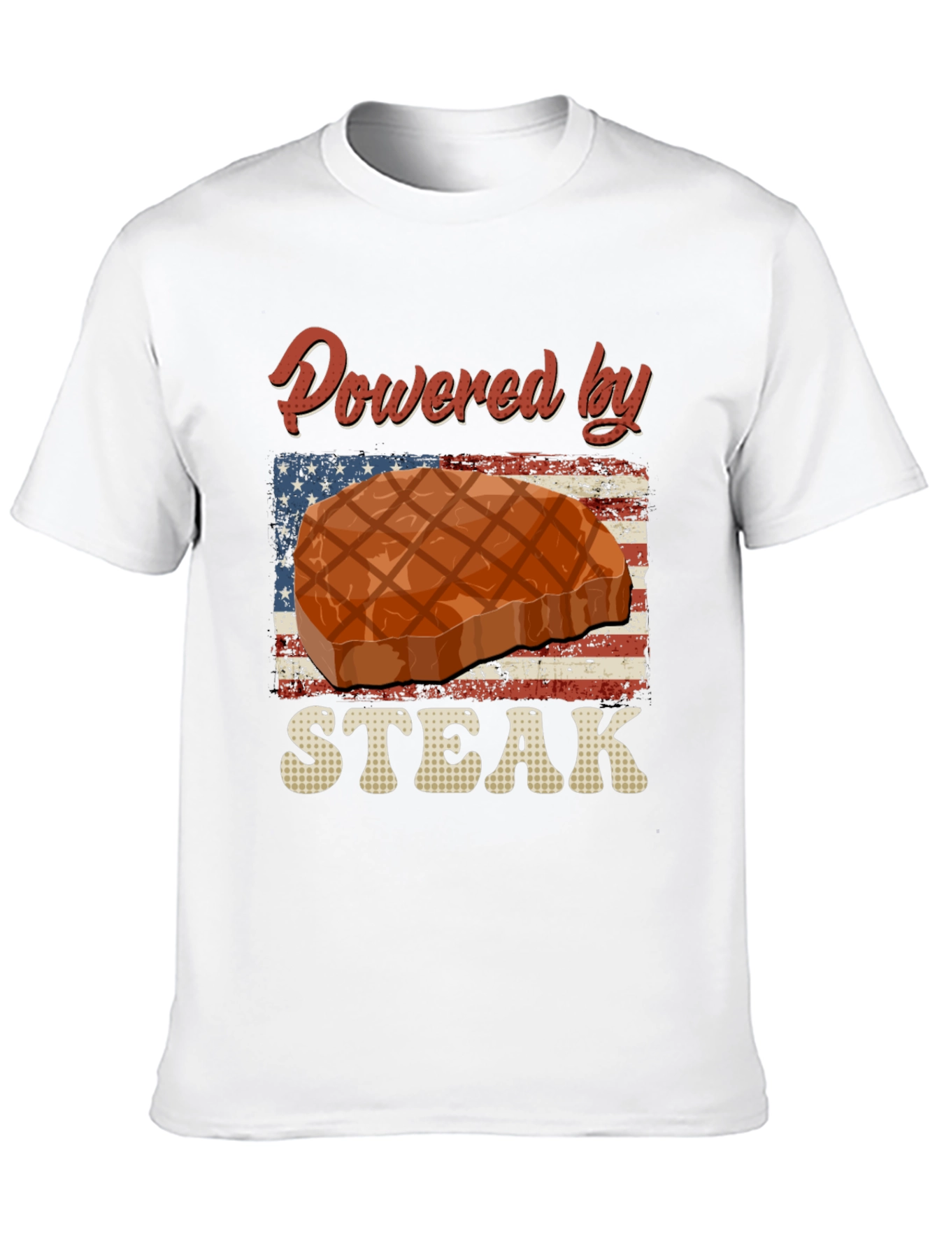 Powered By Steak Graphic T-Shirt