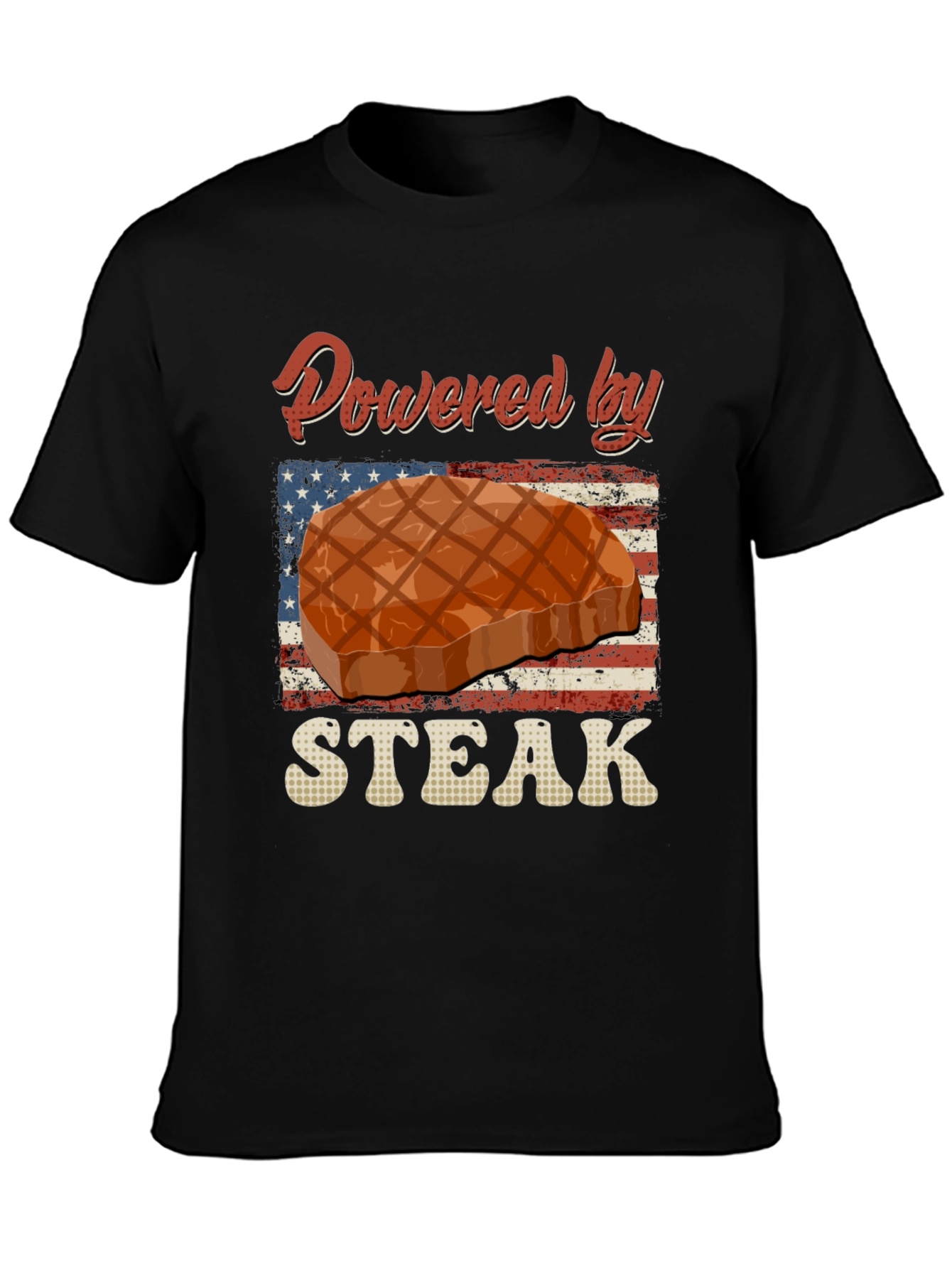 Powered By Steak Graphic T-Shirt
