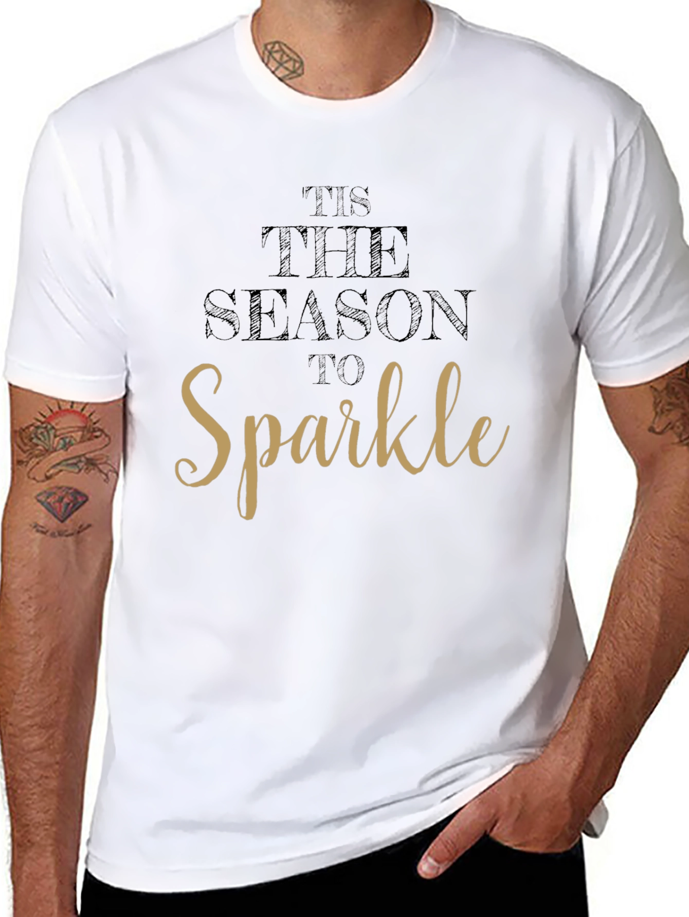 Tis the Season to Sparkle Black Graphic Tee