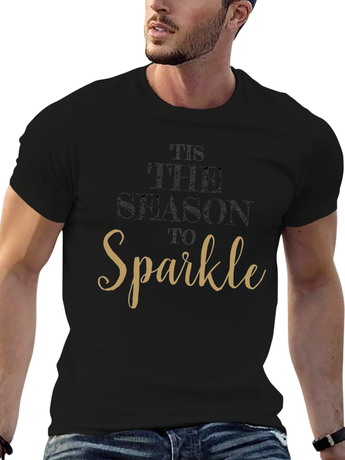 Tis the Season to Sparkle Black Graphic Tee