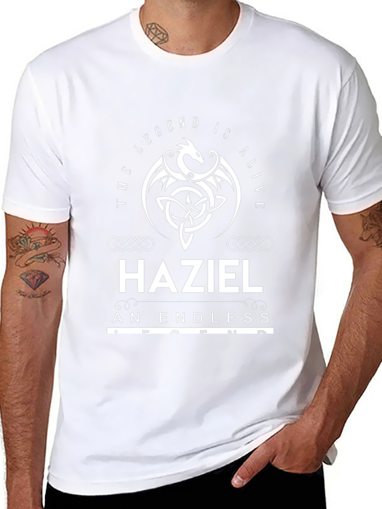 Haziel The Legend T-Shirt - Dragon Celtic Knot Design