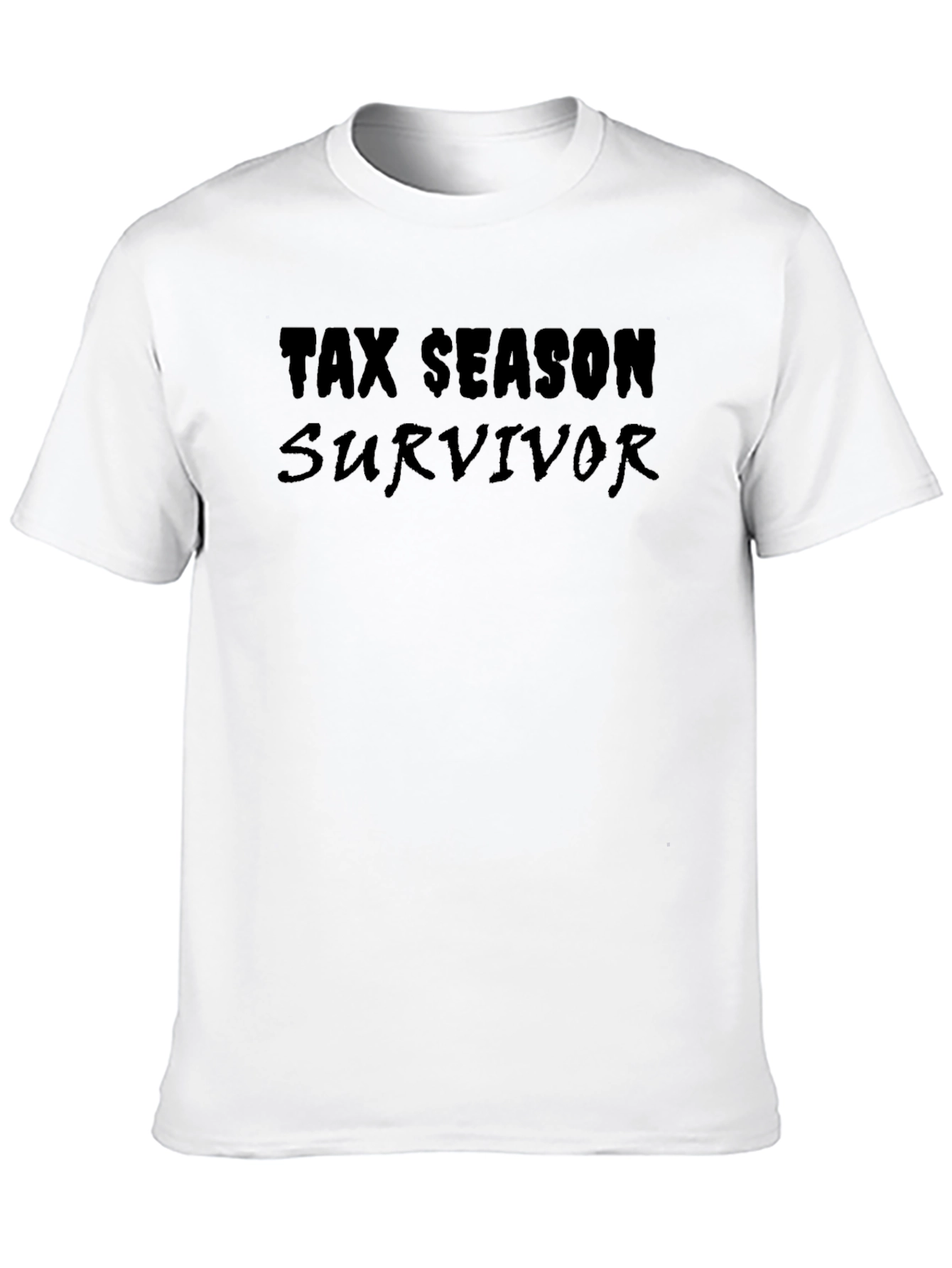 Tax Season Survivor Tee - Black Crewneck T-Shirt