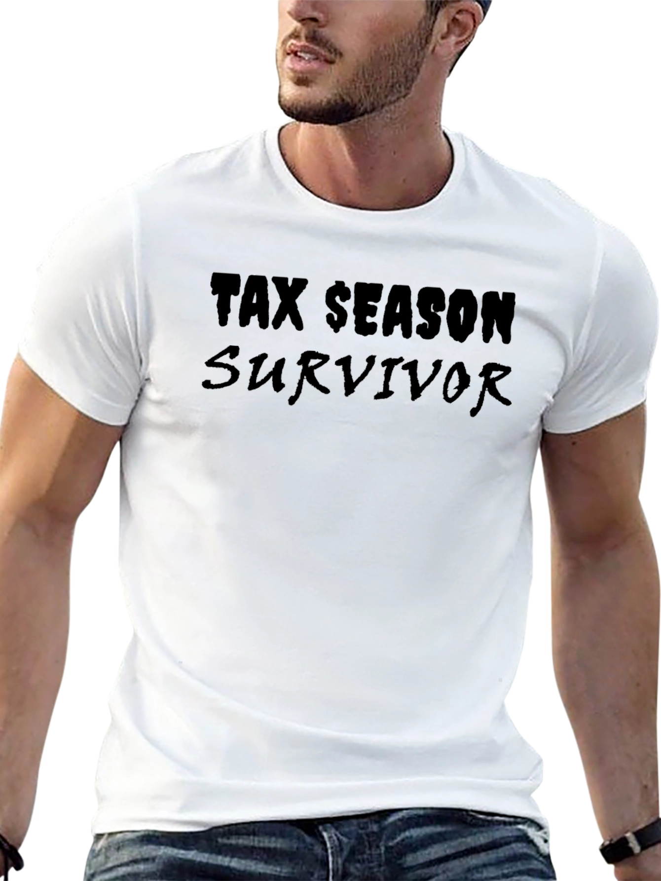 Tax Season Survivor Tee - Black Crewneck T-Shirt