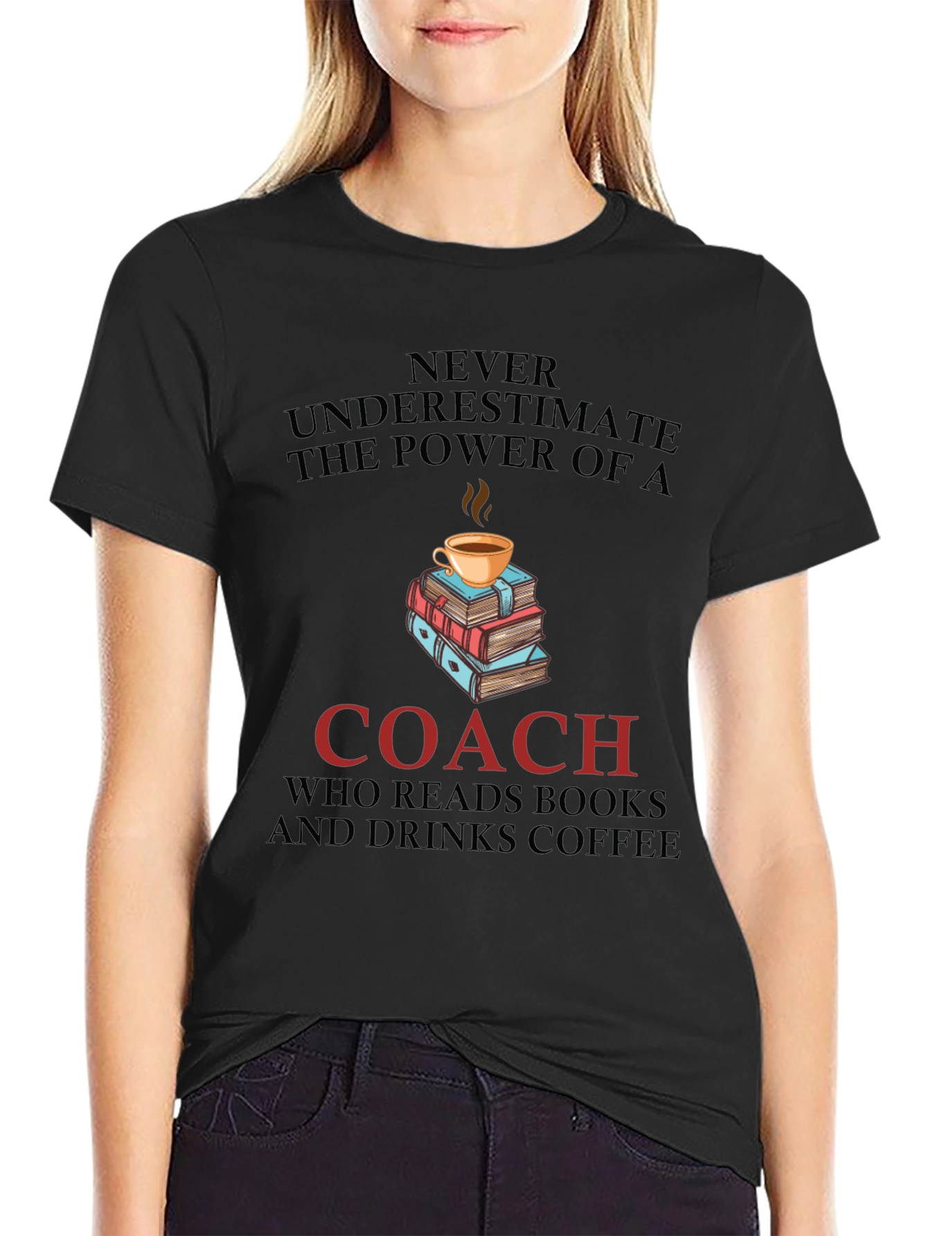 Coach Reads Books Drinks Coffee T-Shirt