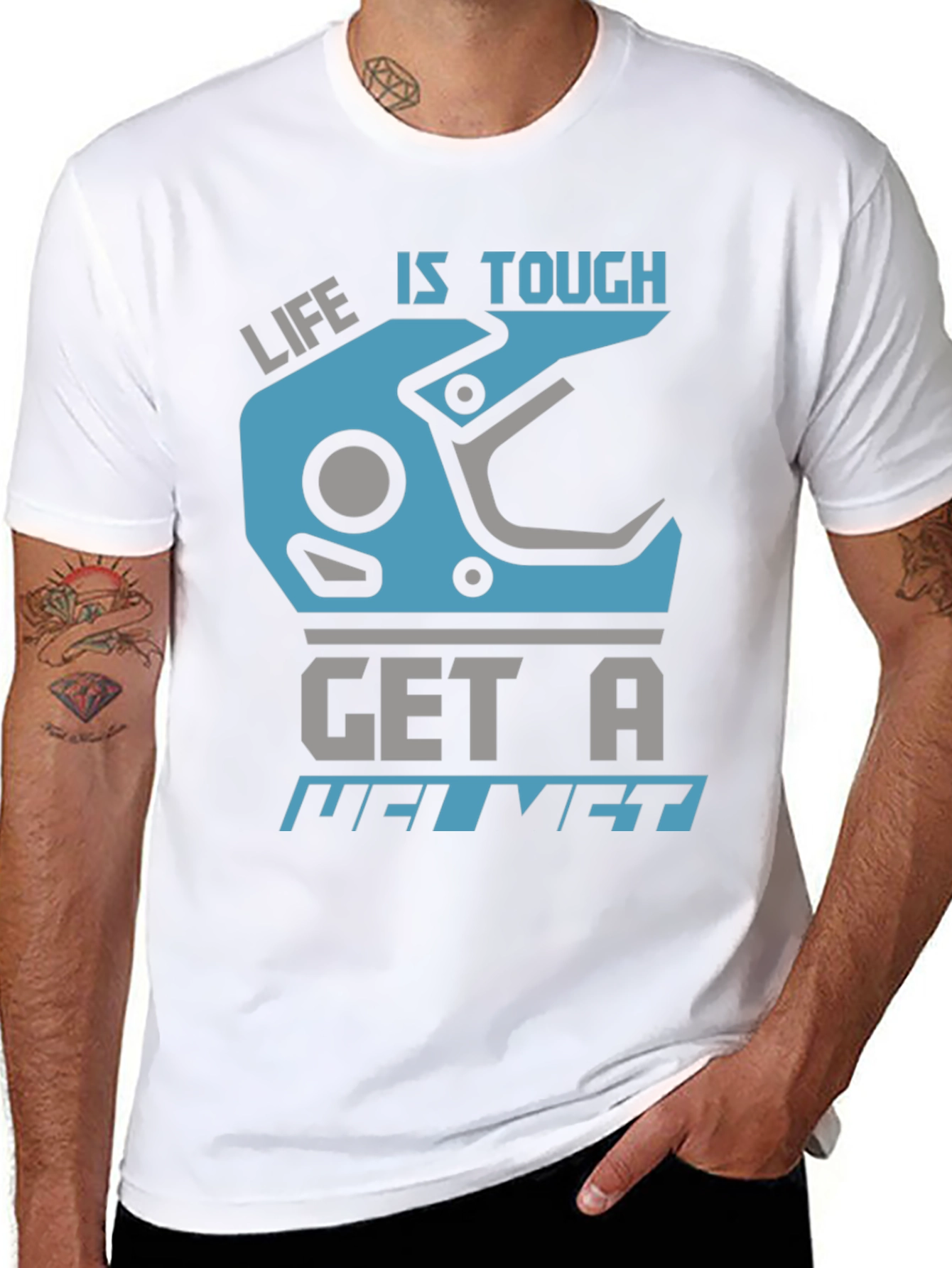 Life is Tough Get a Helmet Graphic Tee