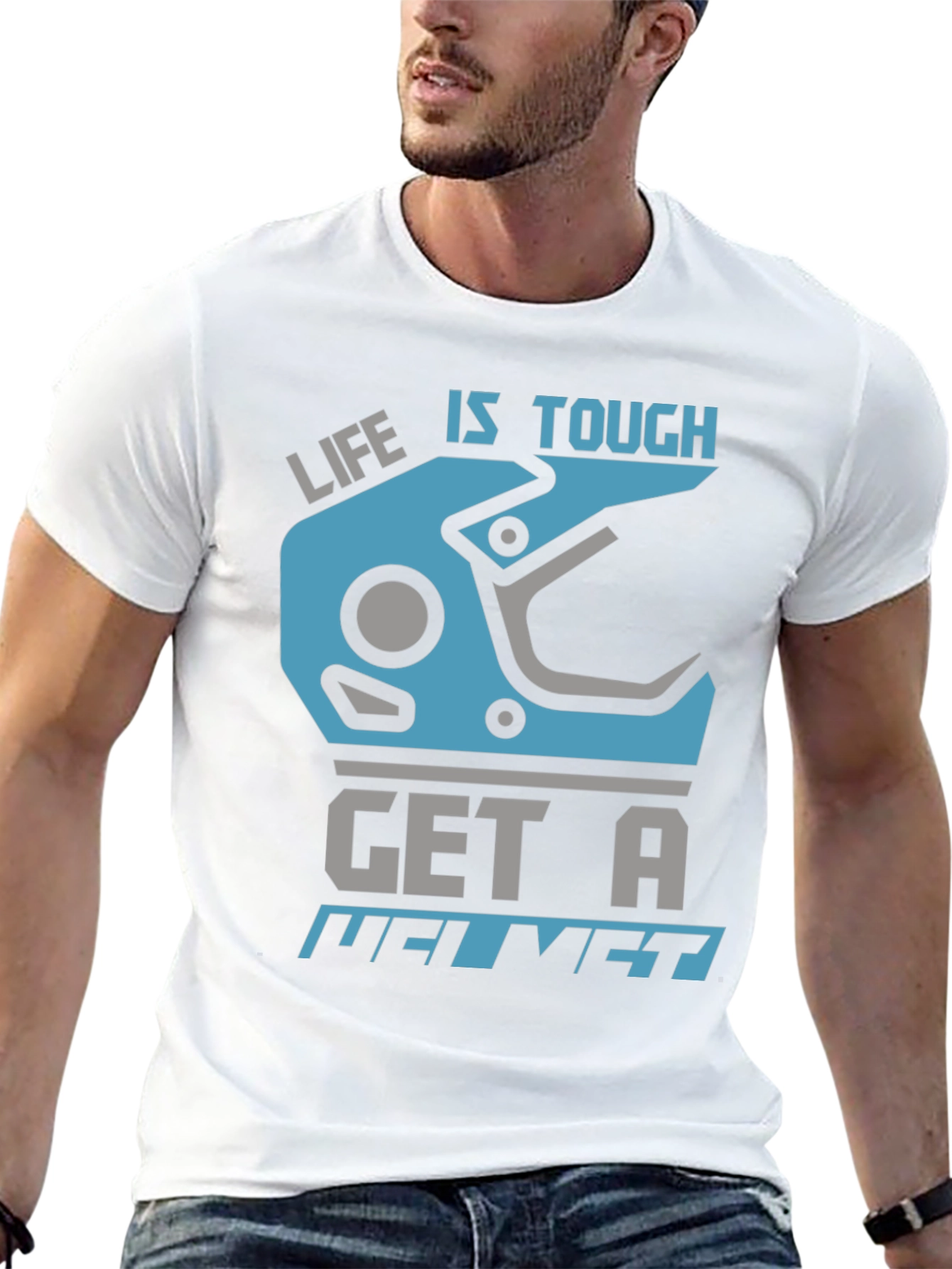 Life is Tough Get a Helmet Graphic Tee