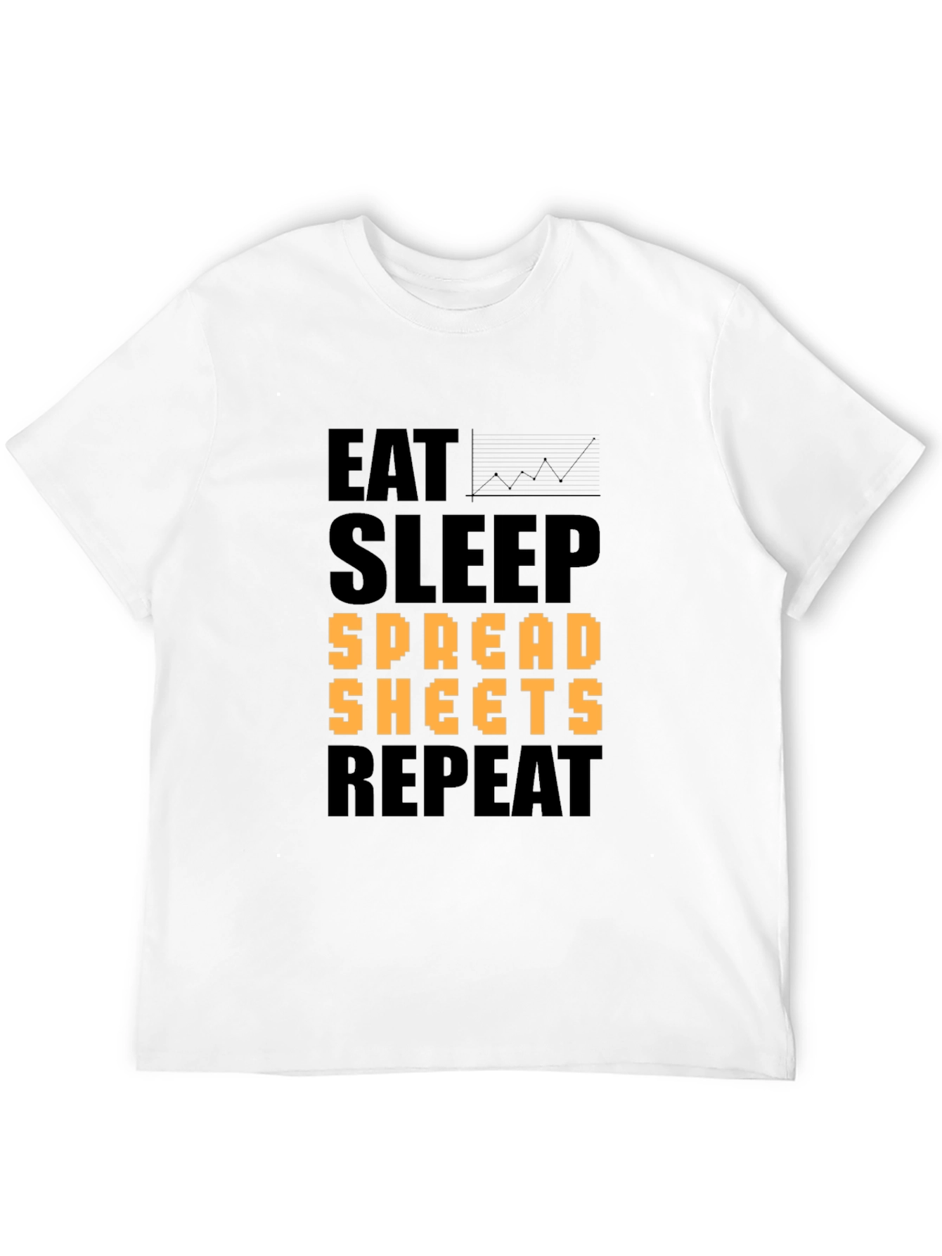 Eat Sleep Spreadsheets Repeat Black T-Shirt