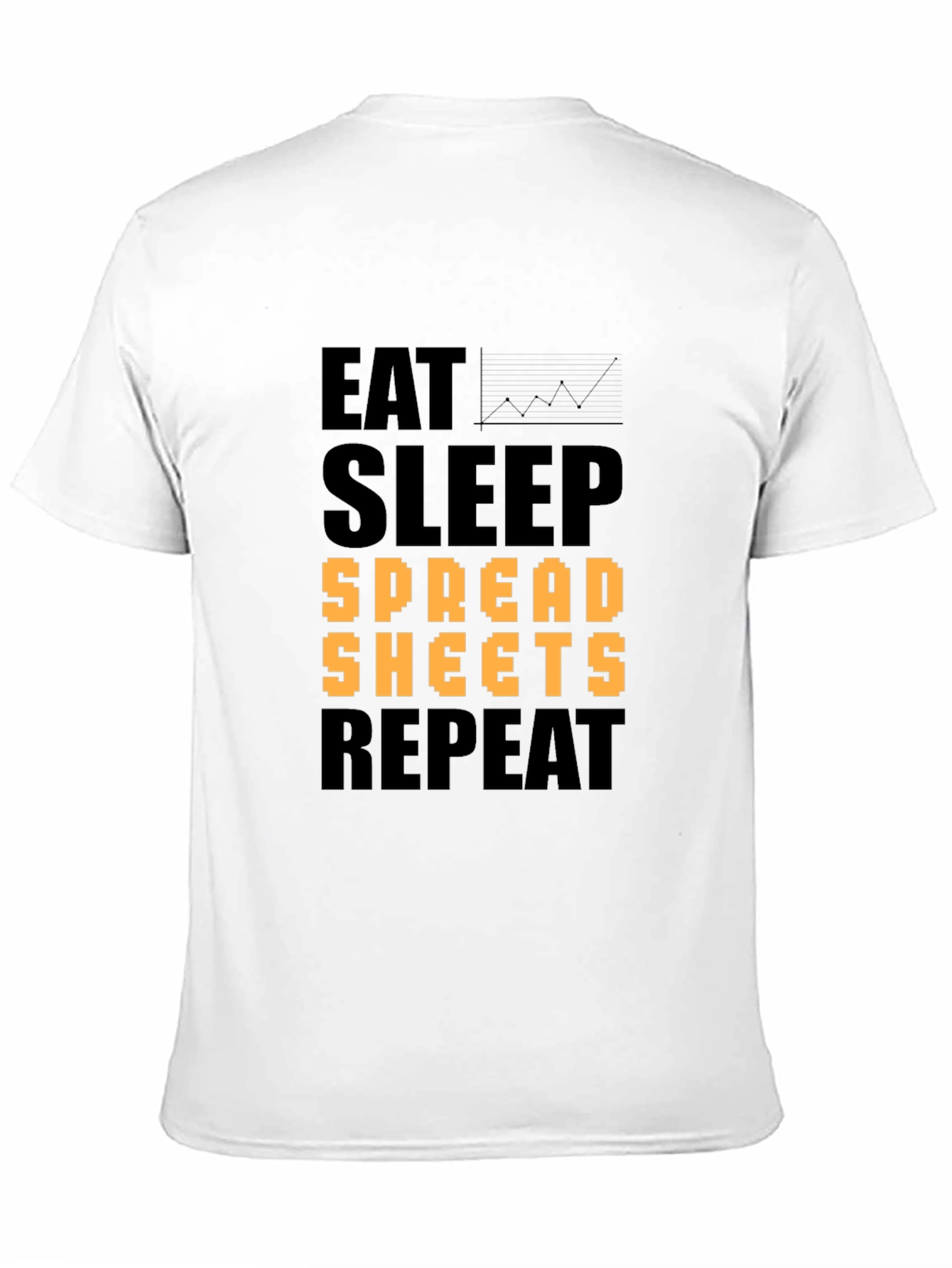 Eat Sleep Spreadsheets Repeat Black T-Shirt