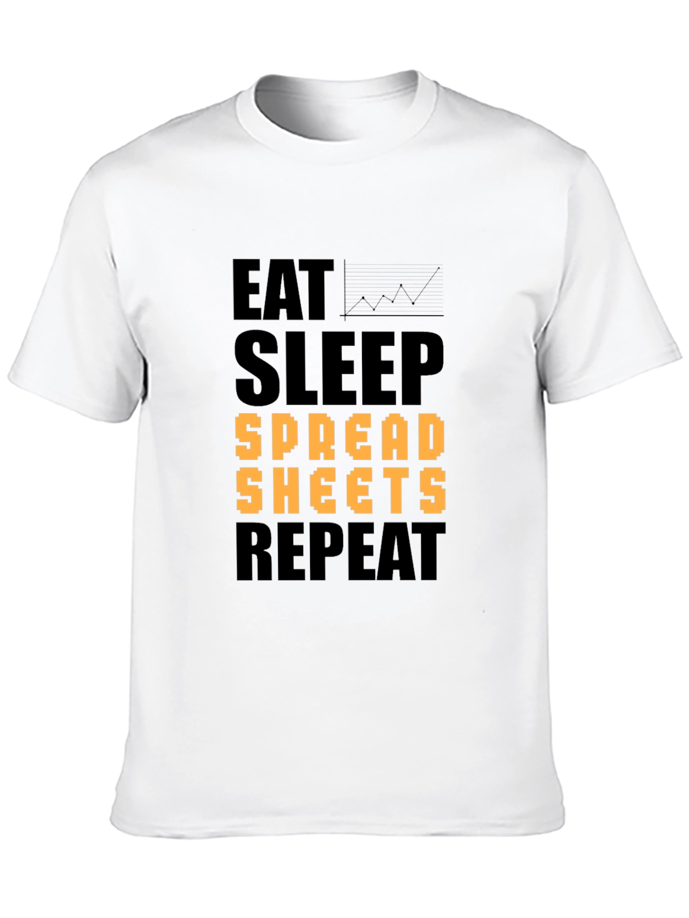 Eat Sleep Spreadsheets Repeat Black T-Shirt