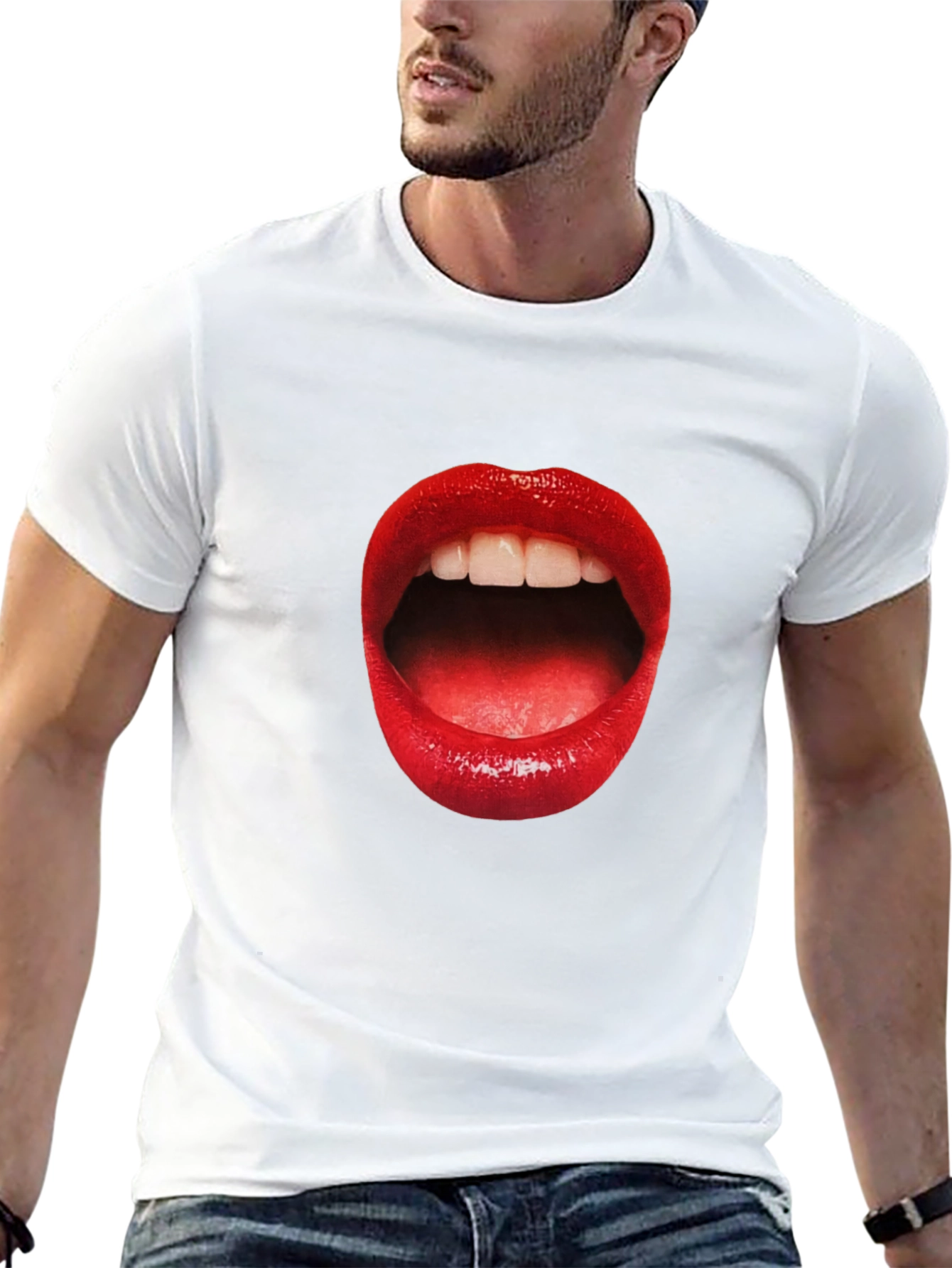 Open Mouth Graphic Tee - Bold Statement Shirt