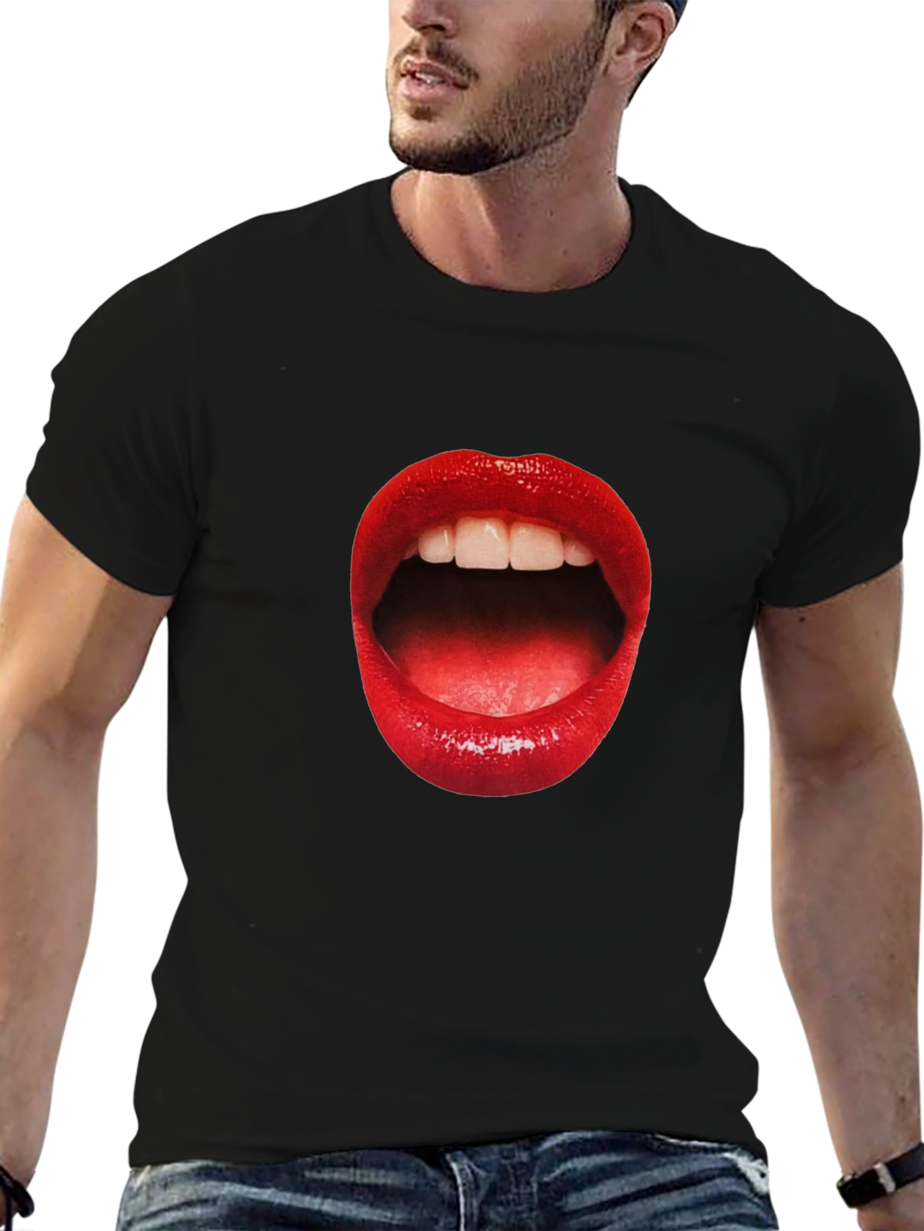 Open Mouth Graphic Tee - Bold Statement Shirt