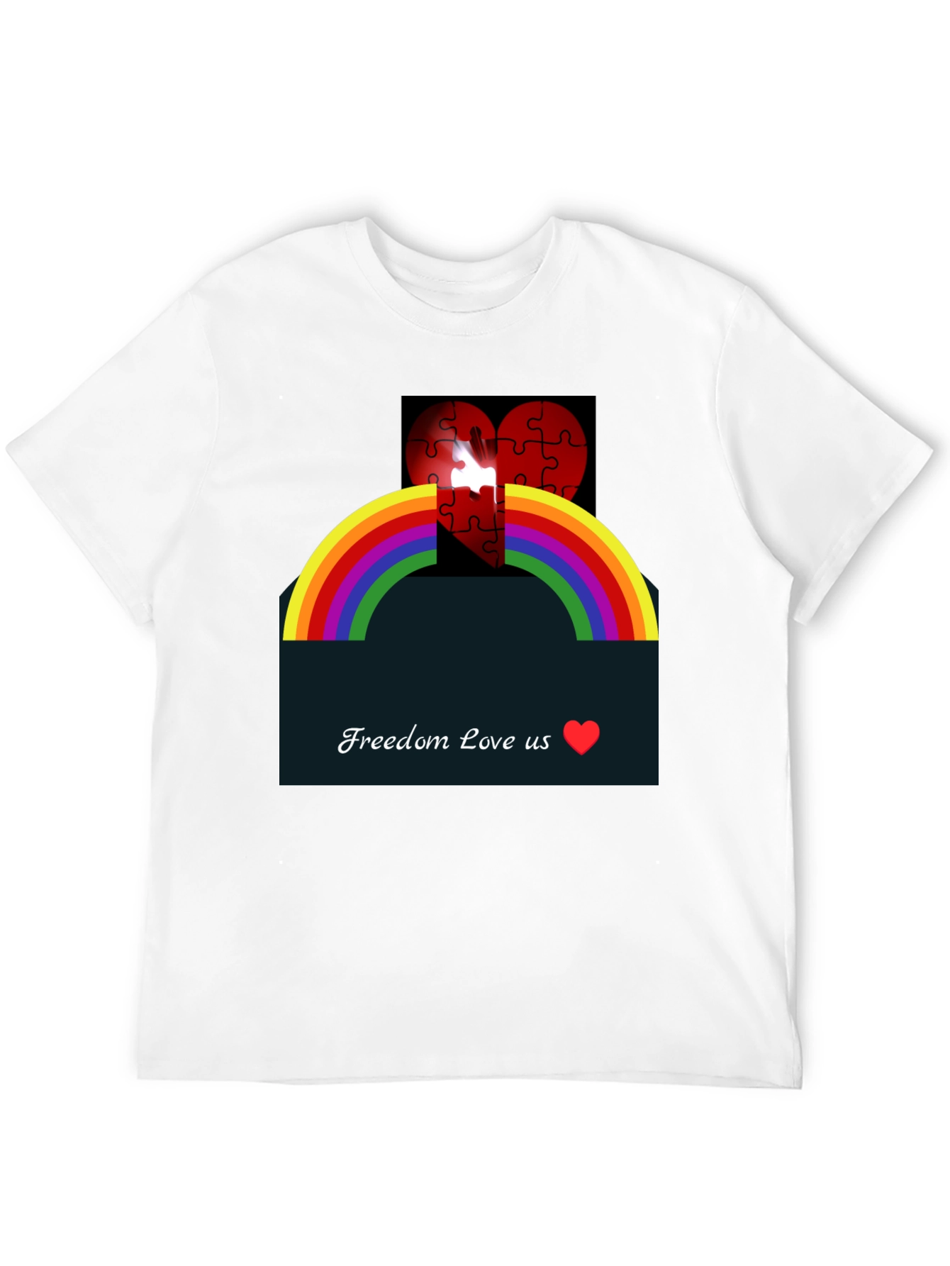 Rainbow Love Heart Graphic Tee