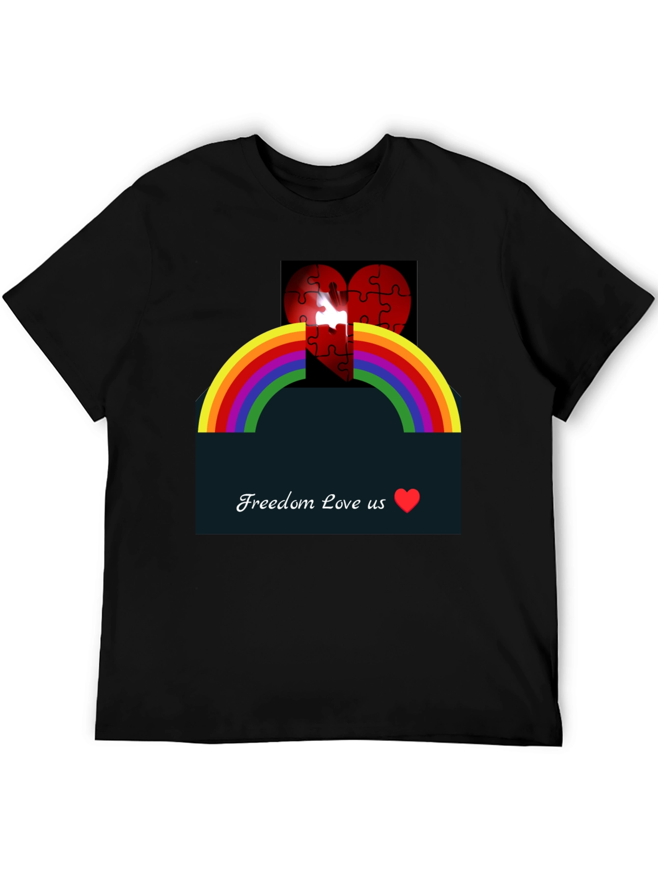 Rainbow Love Heart Graphic Tee