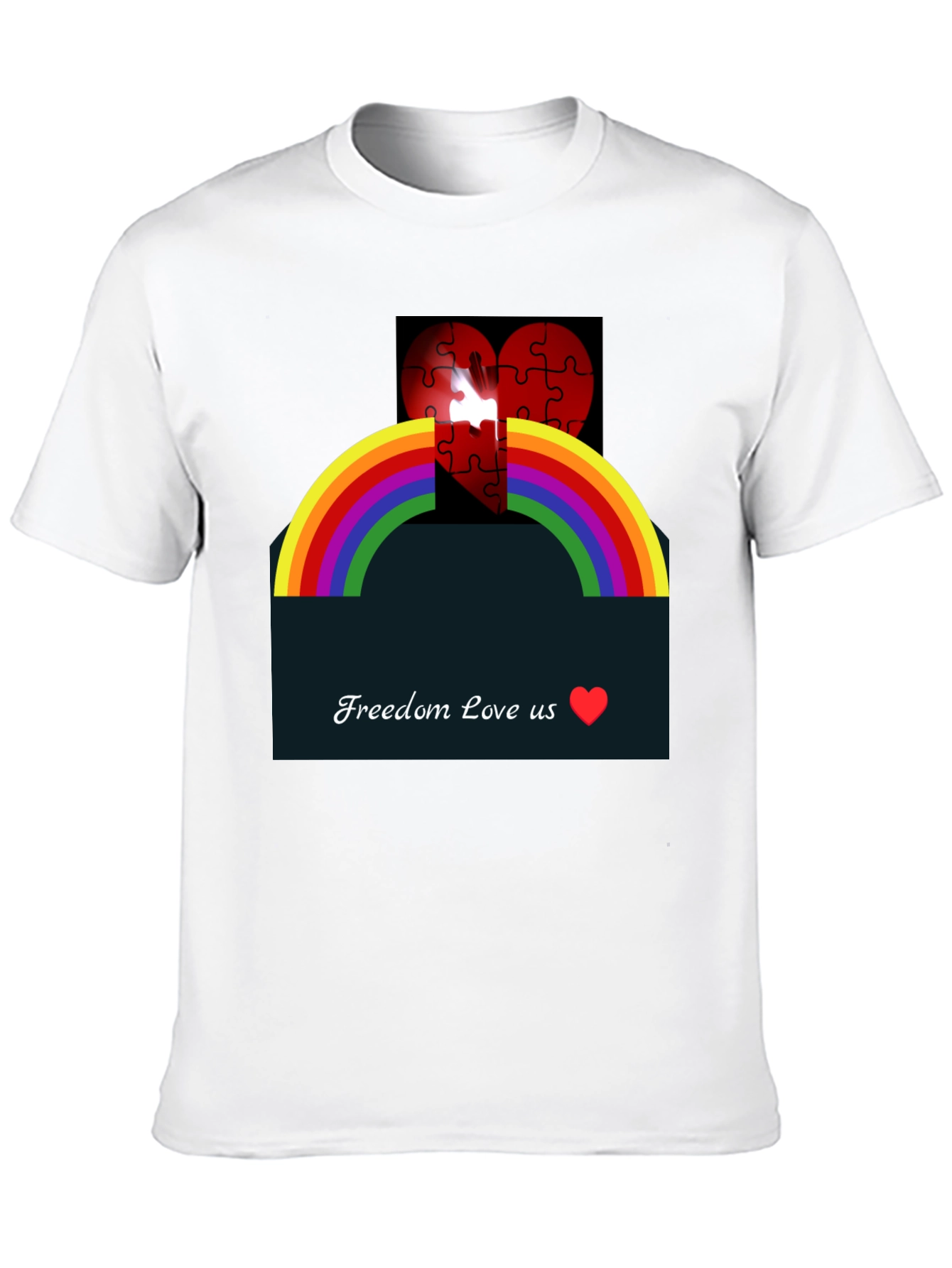 Rainbow Love Heart Graphic Tee