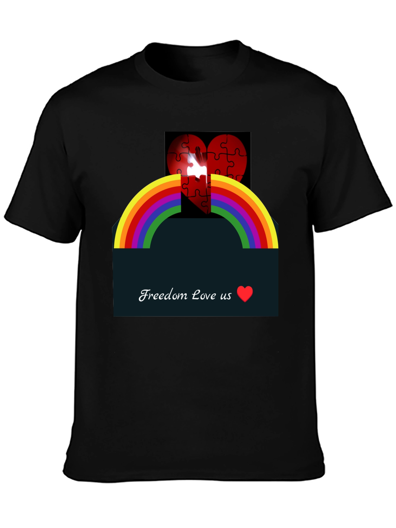 Rainbow Love Heart Graphic Tee