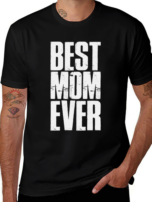 Best Mom Ever Graphic Tee - Black Cotton