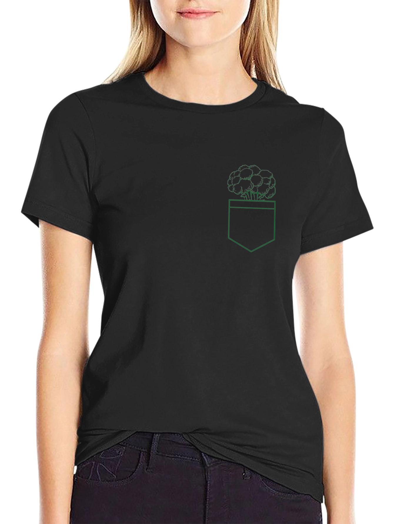 Brainy Broccoli Pocket Tee - Quirky Graphic T-Shirt
