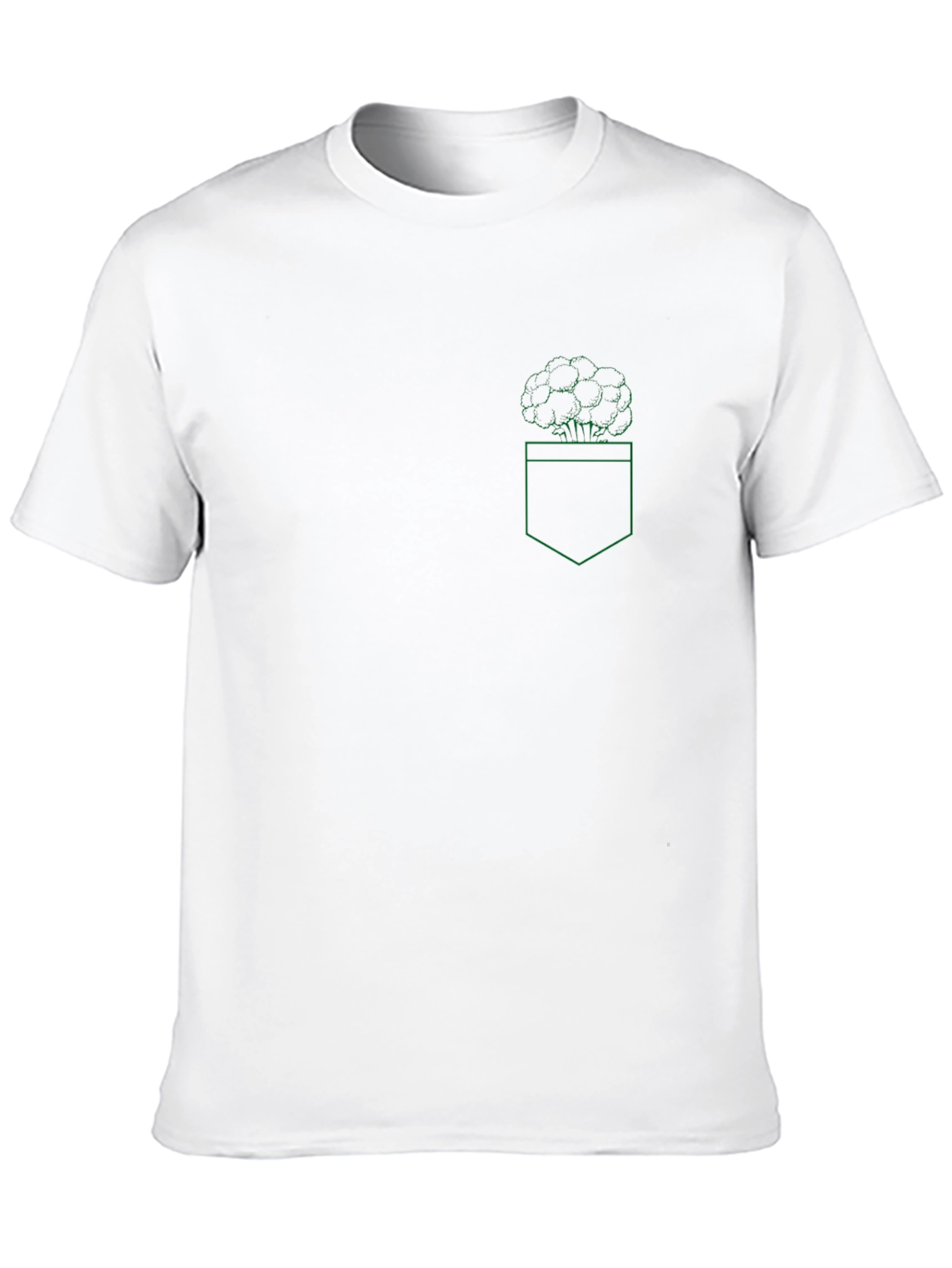 Brainy Broccoli Pocket Tee - Quirky Graphic T-Shirt