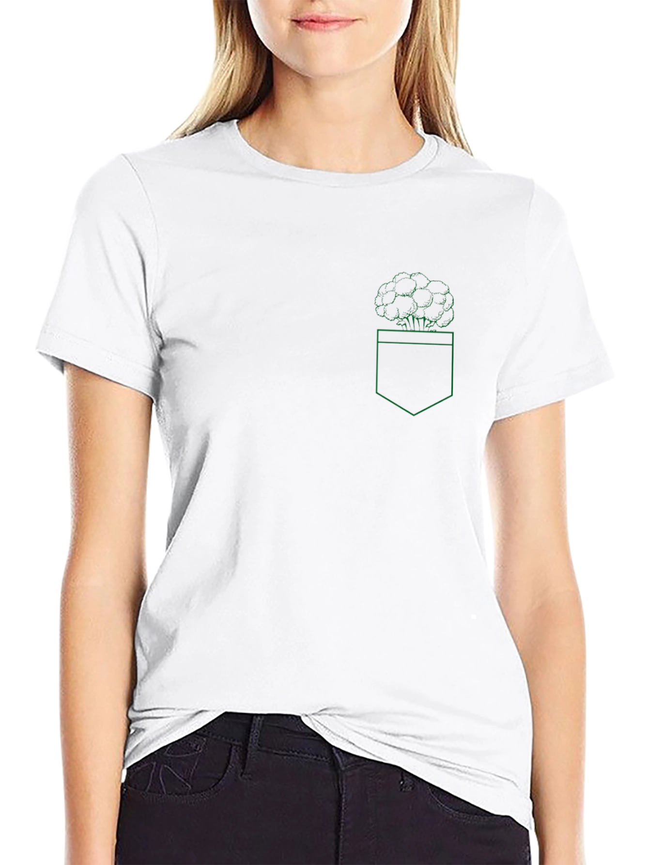 Brainy Broccoli Pocket Tee - Quirky Graphic T-Shirt