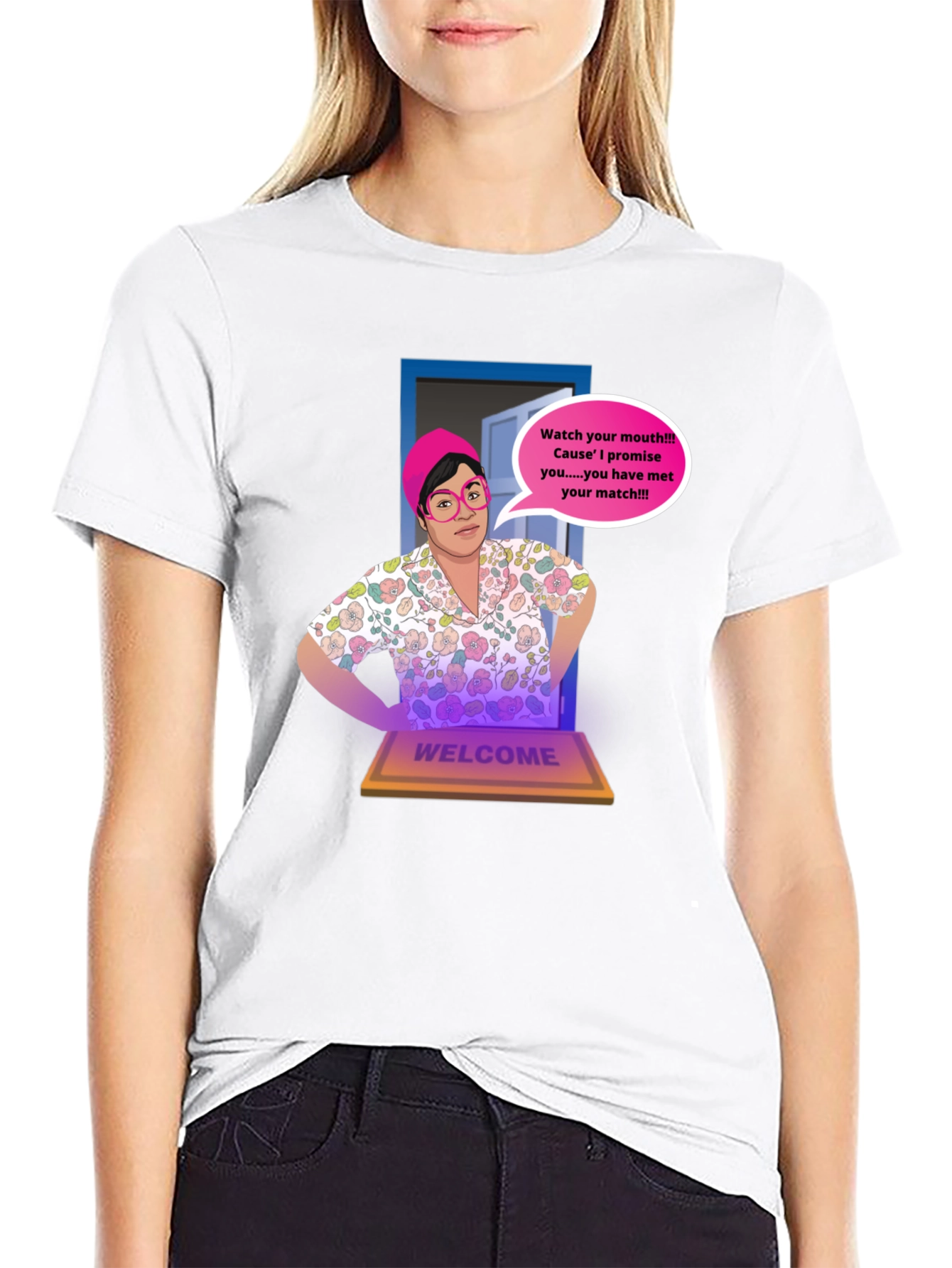 Humorous Watch Your Mouth Graphic Tee