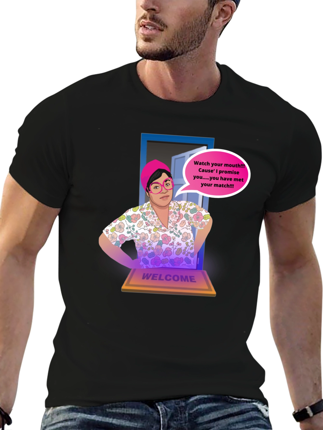 Humorous Watch Your Mouth Graphic Tee