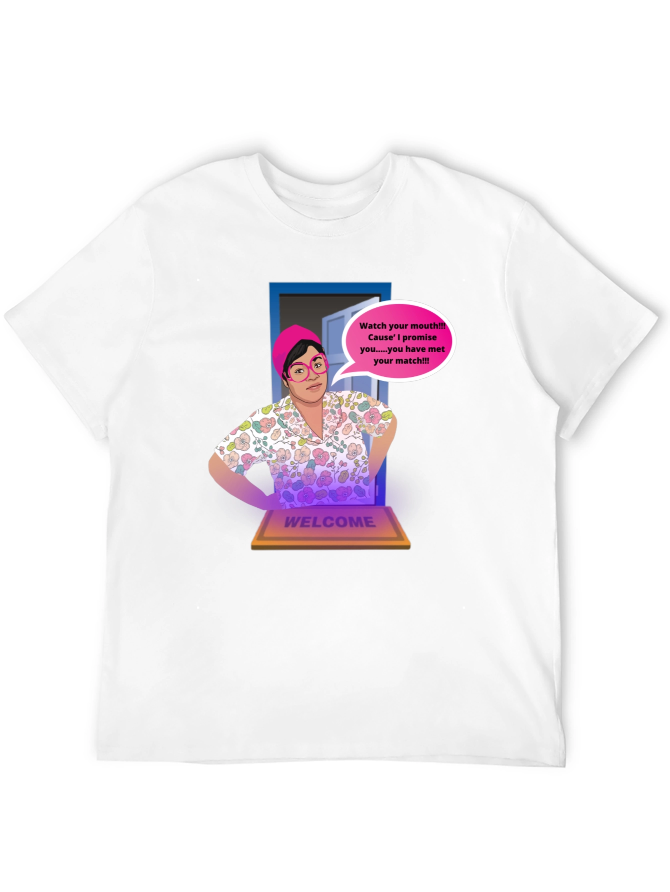 Humorous Watch Your Mouth Graphic Tee