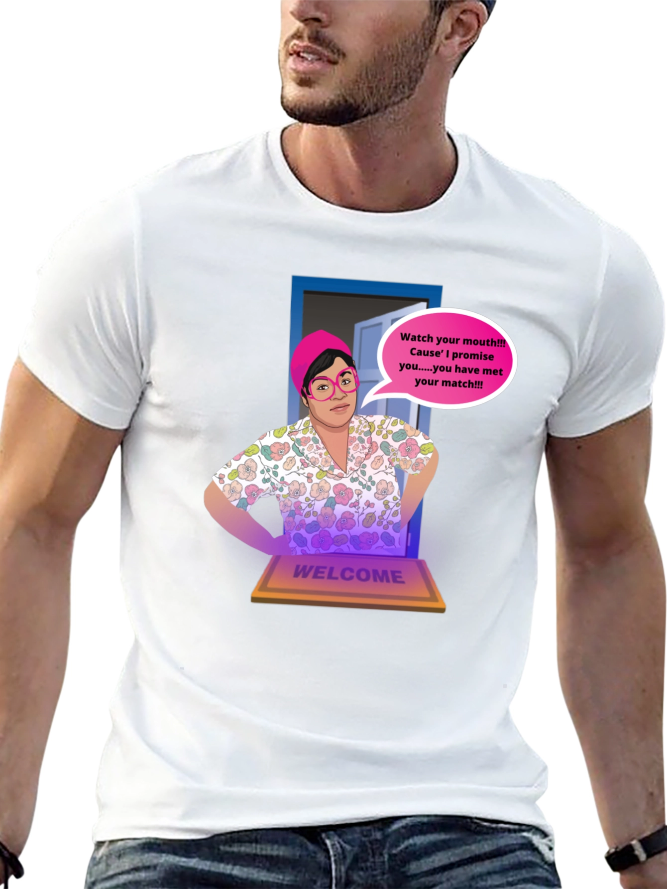 Humorous Watch Your Mouth Graphic Tee