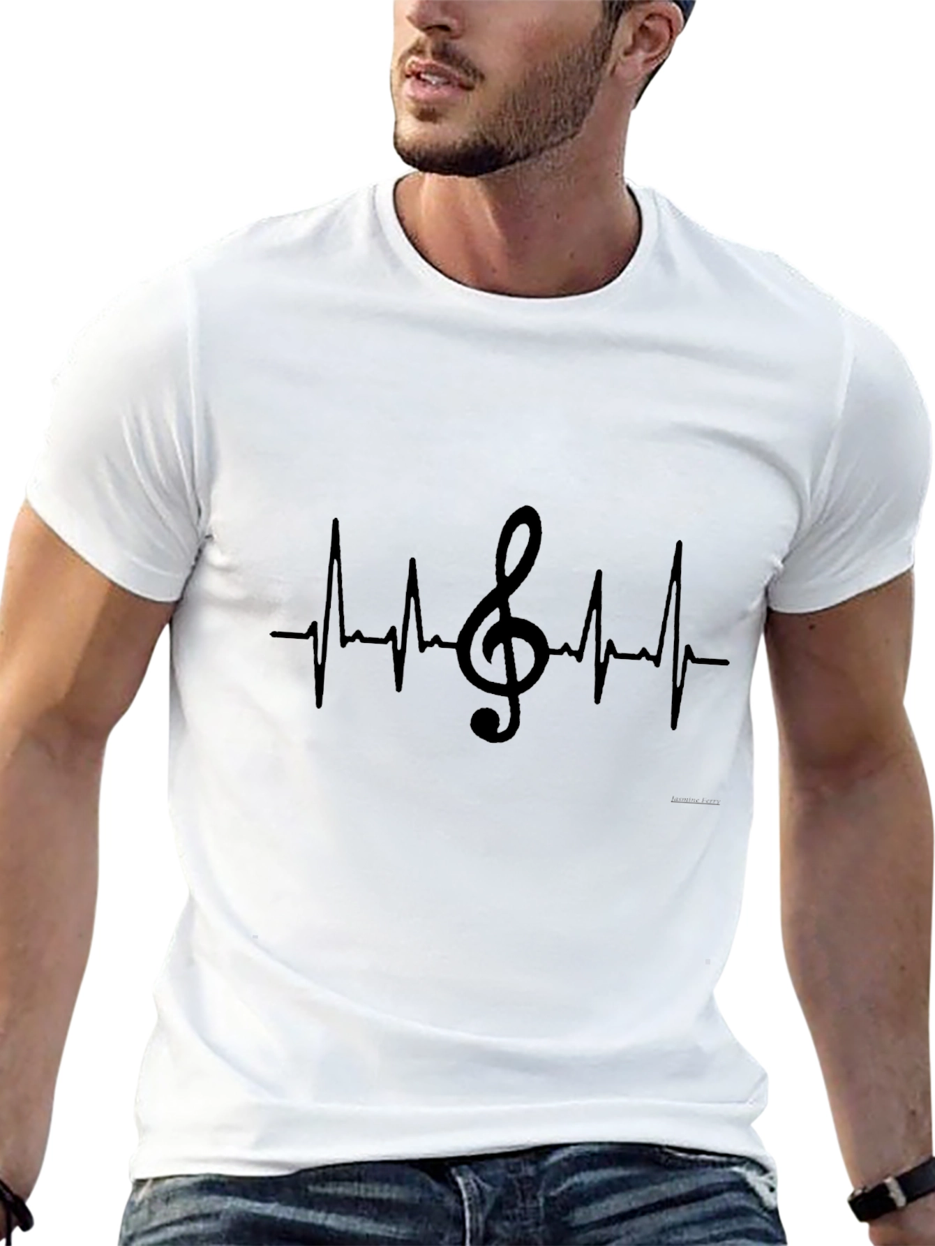 Music Heartbeat T-Shirt - Black Graphic Tee