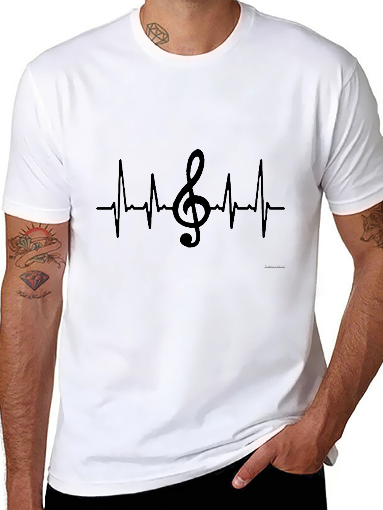 Music Heartbeat T-Shirt - Black Graphic Tee