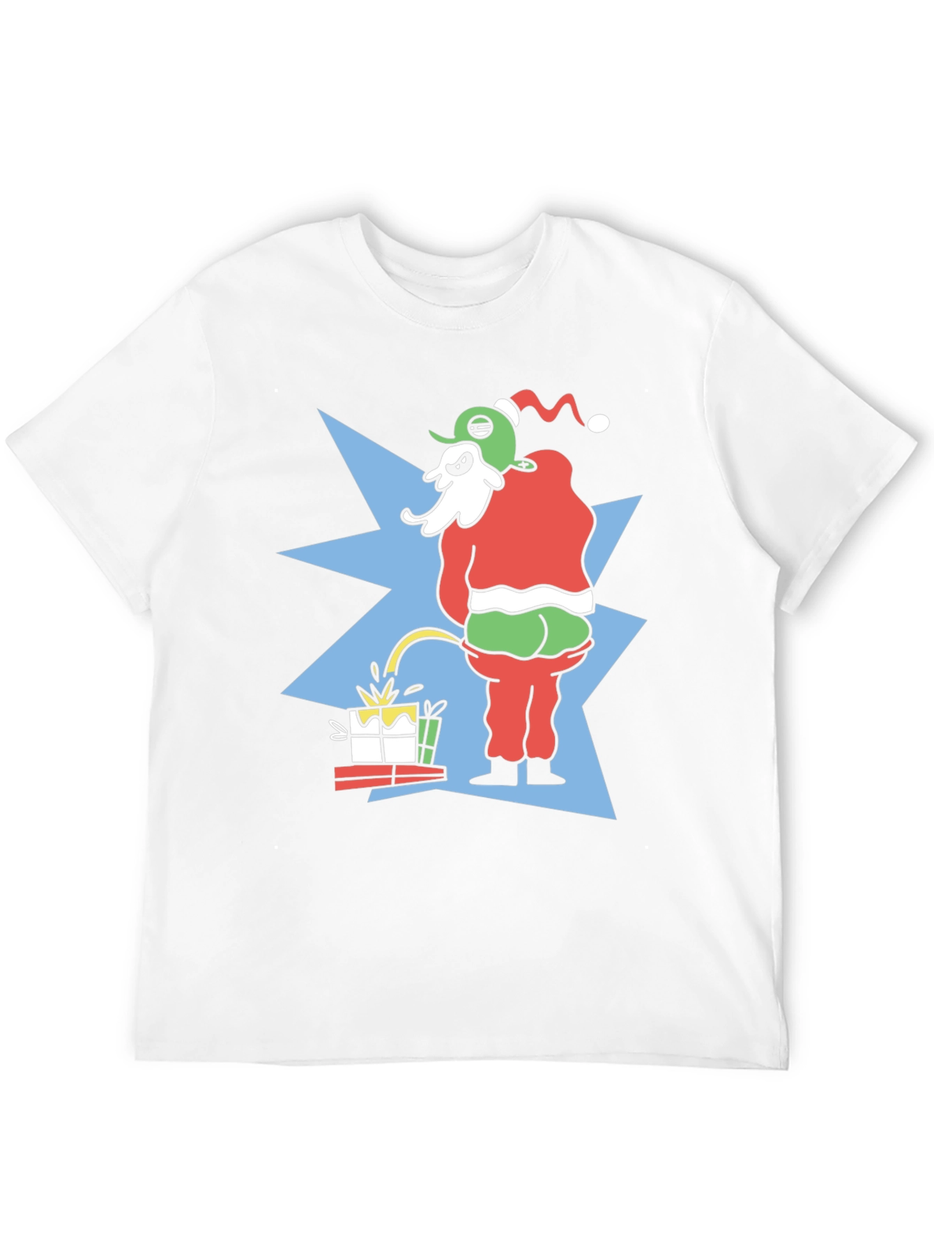 Grinch Peeing on Gifts Graphic T-Shirt Funny Christmas