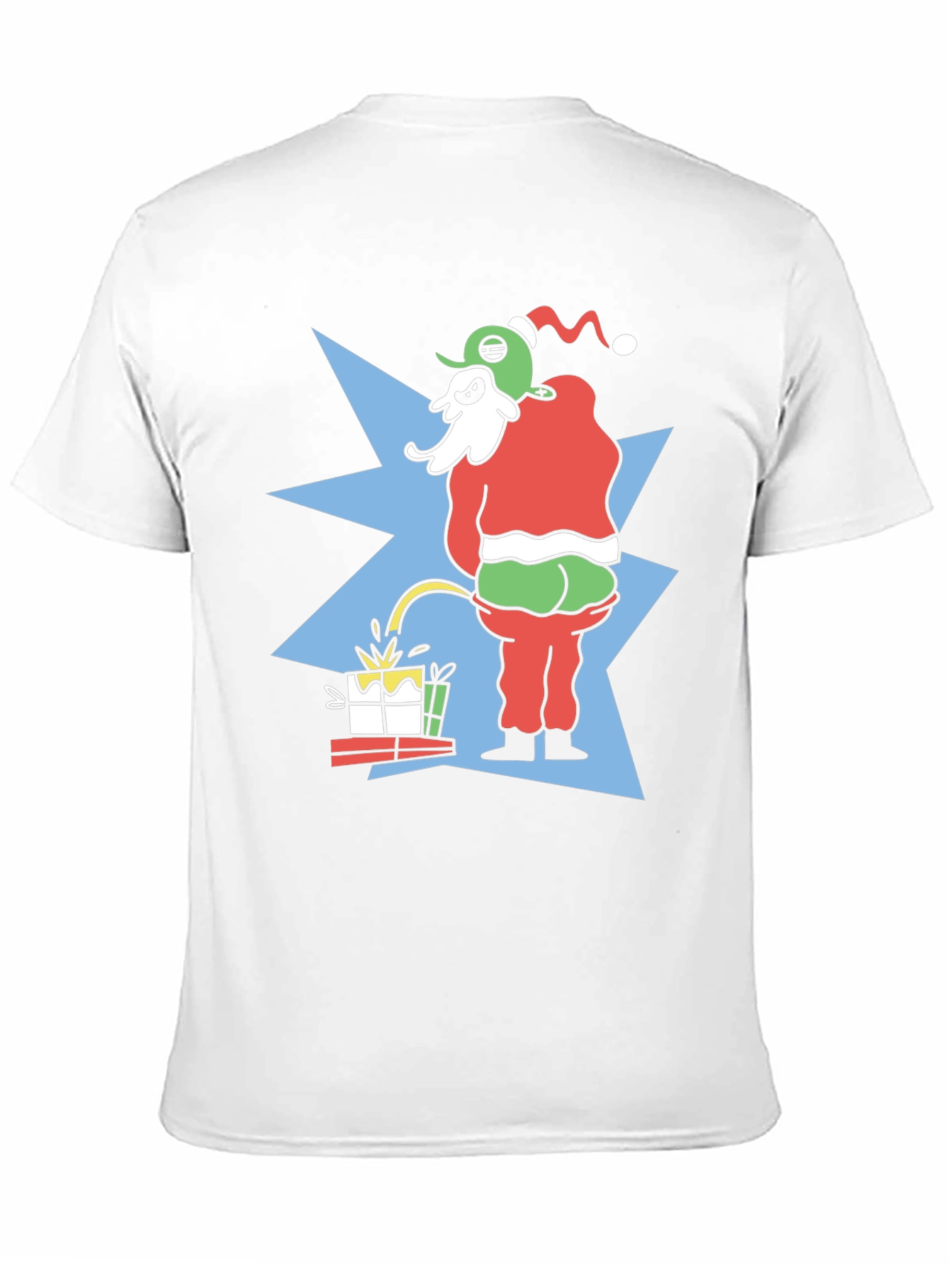 Grinch Peeing on Gifts Graphic T-Shirt Funny Christmas