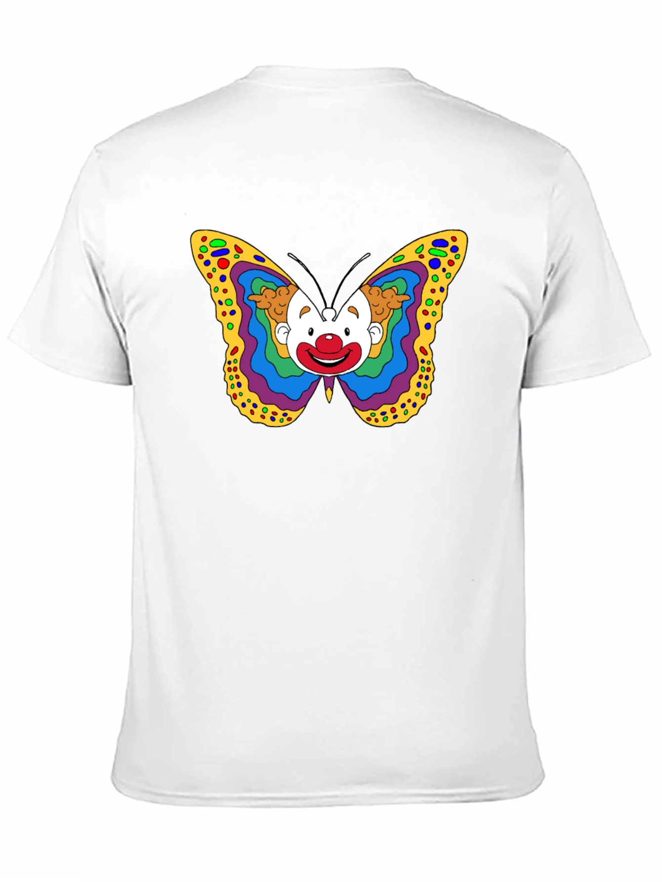 Clown Butterfly Graphic Tee - Unique Art T-Shirt