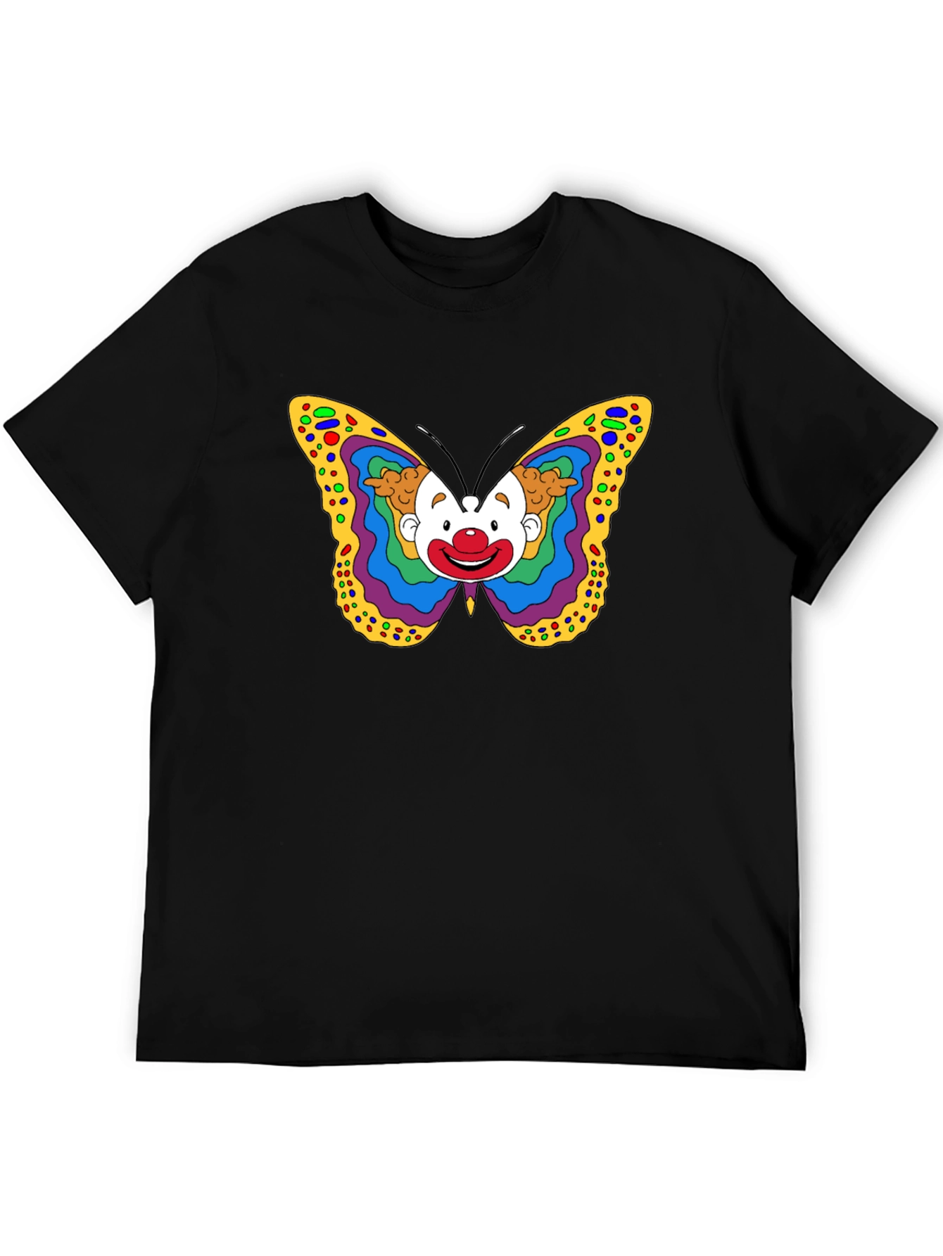 Clown Butterfly Graphic Tee - Unique Art T-Shirt