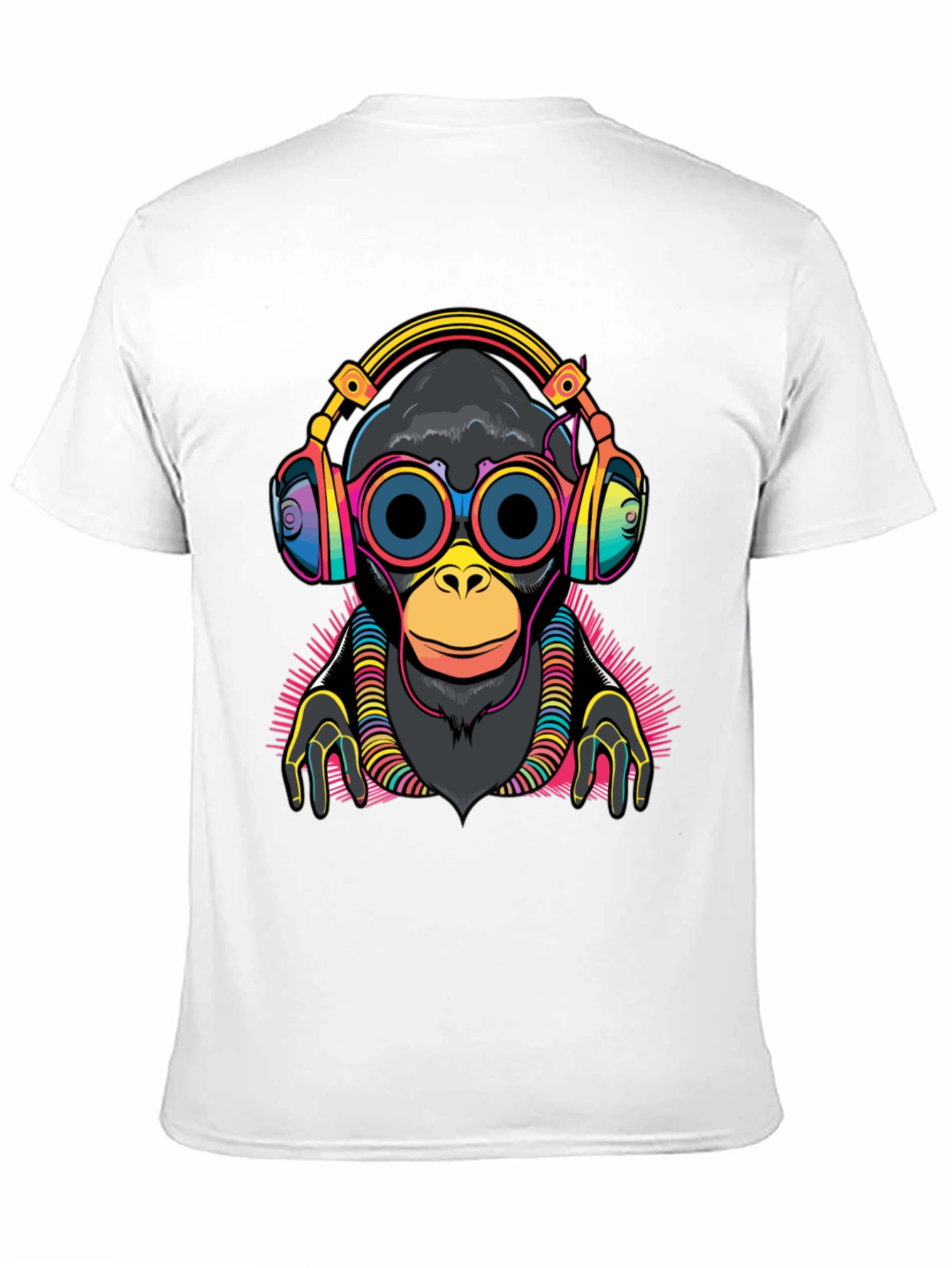 DJ Monkey Graphic Tee - Black Cotton T-Shirt