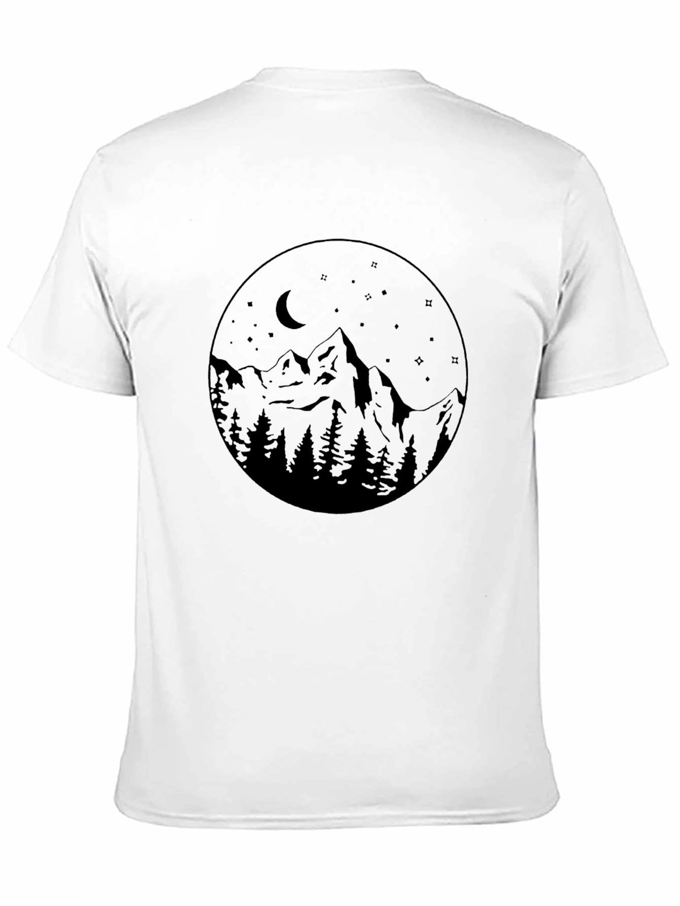 Mountain Moon Graphic Tee - Black Cotton Blend