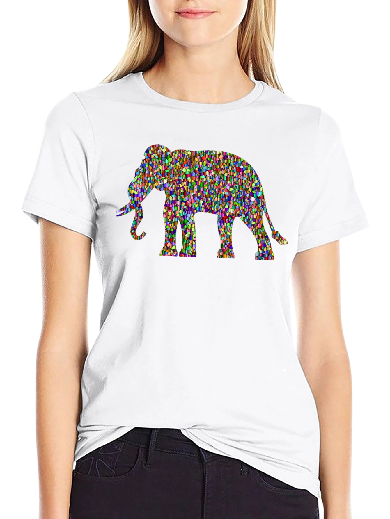 Mosaic Elephant Graphic Tee - Unisex