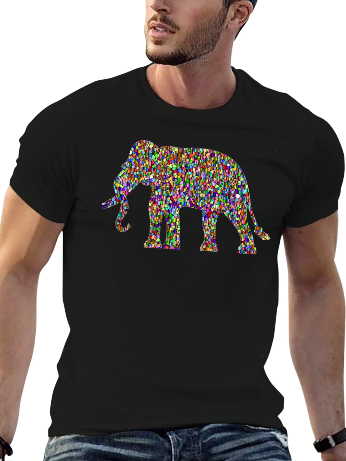 Mosaic Elephant Graphic Tee - Unisex