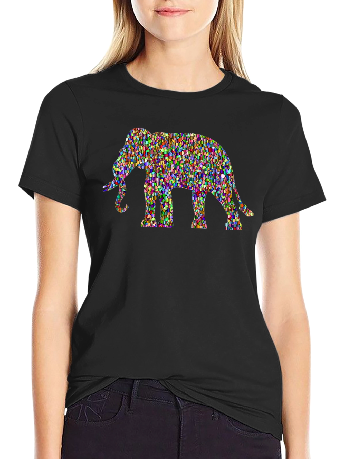 Mosaic Elephant Graphic Tee - Unisex
